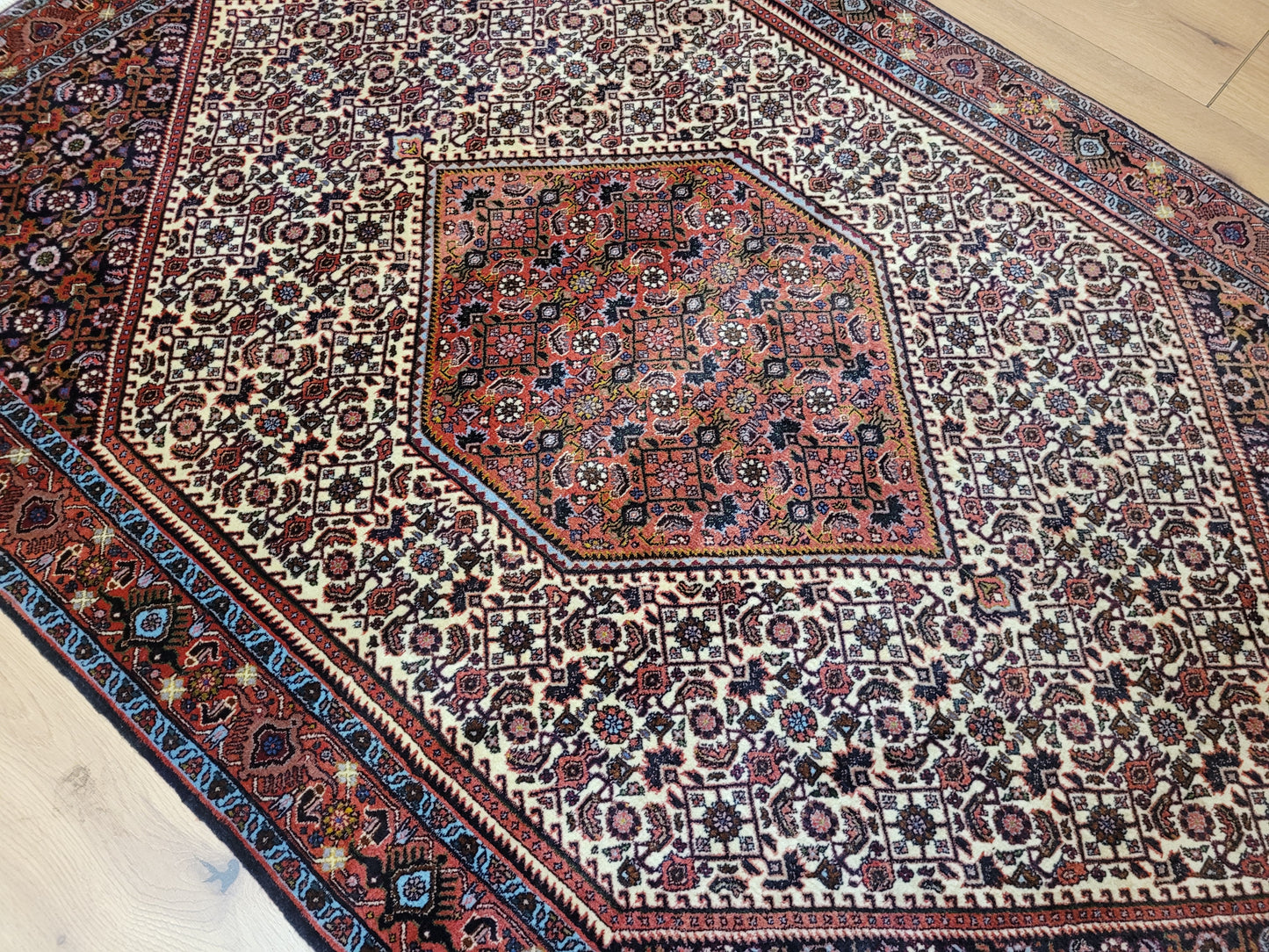 Bidjar Teppich Korkwolle dichte Knüpfung Medaillon Muster