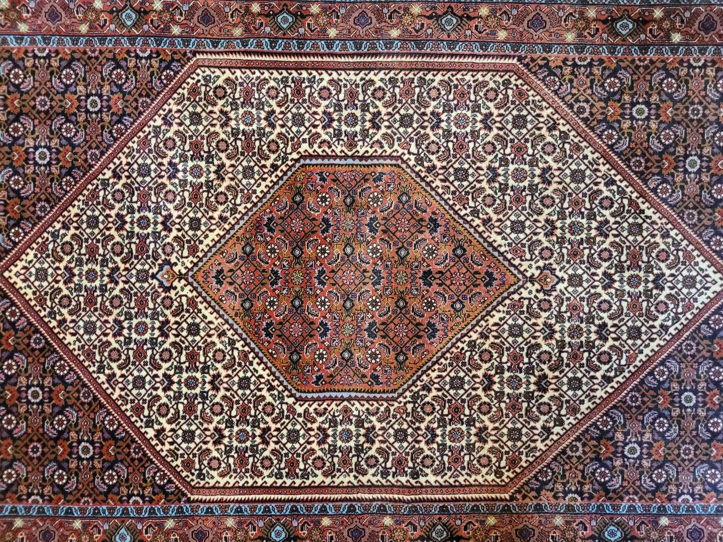 Bidjar Teppich Korkwolle dichte Knüpfung Medaillon Muster