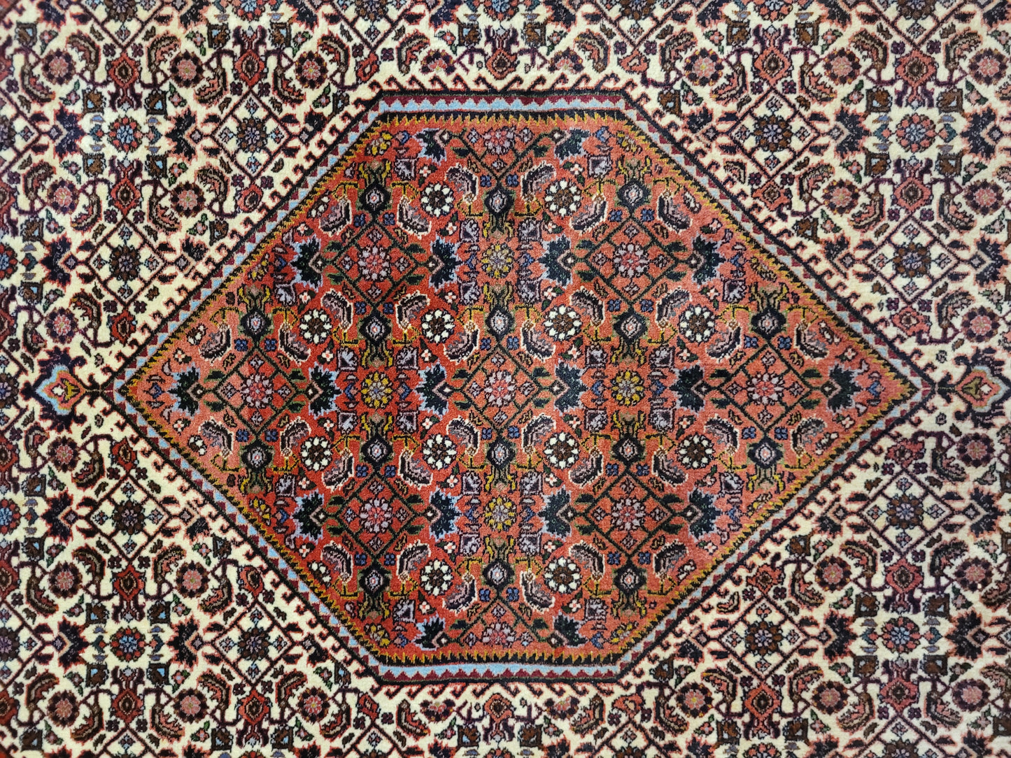 Bidjar Teppich Korkwolle dichte Knüpfung Medaillon Muster