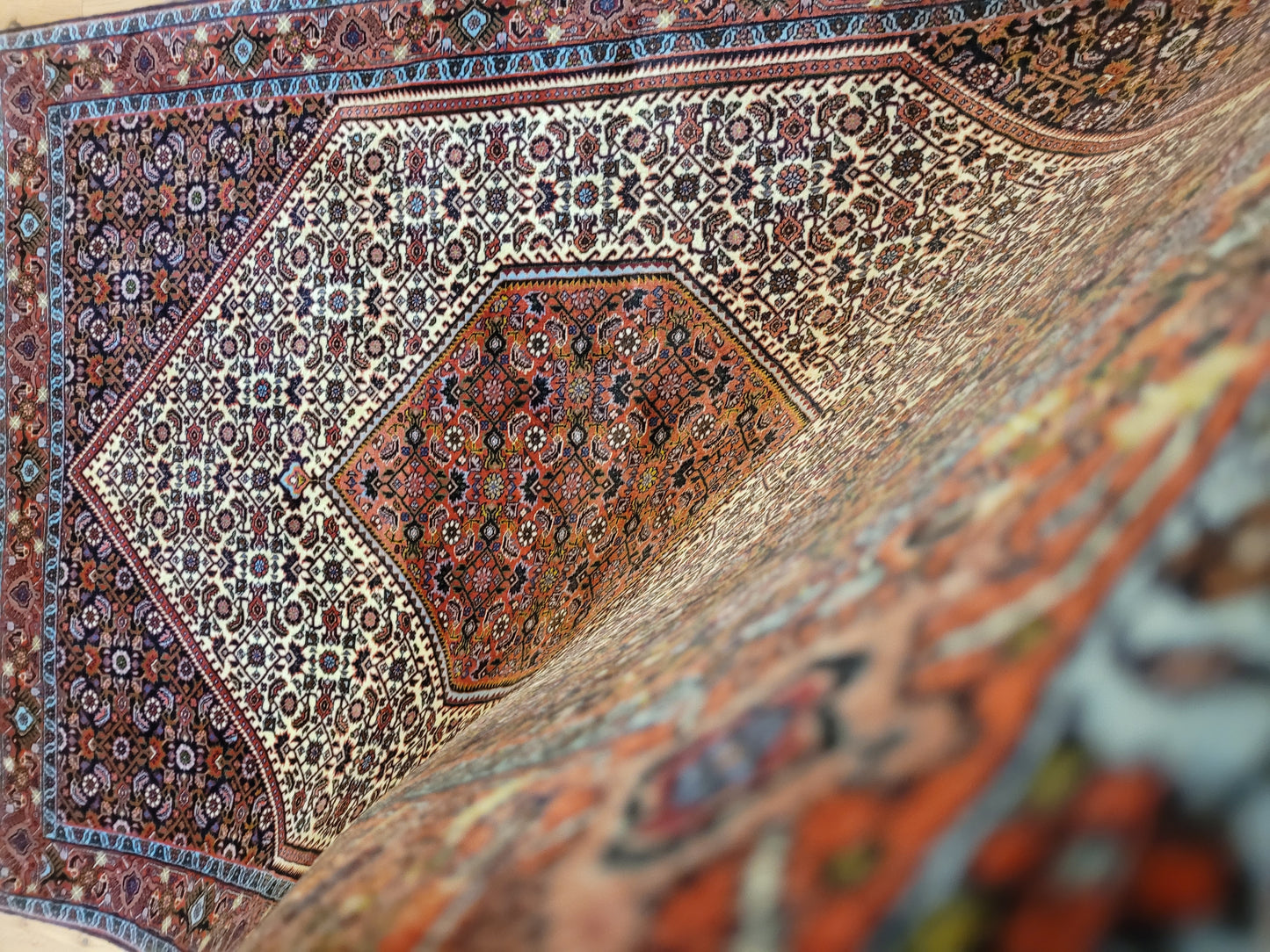 Bidjar Teppich Korkwolle dichte Knüpfung Medaillon Muster