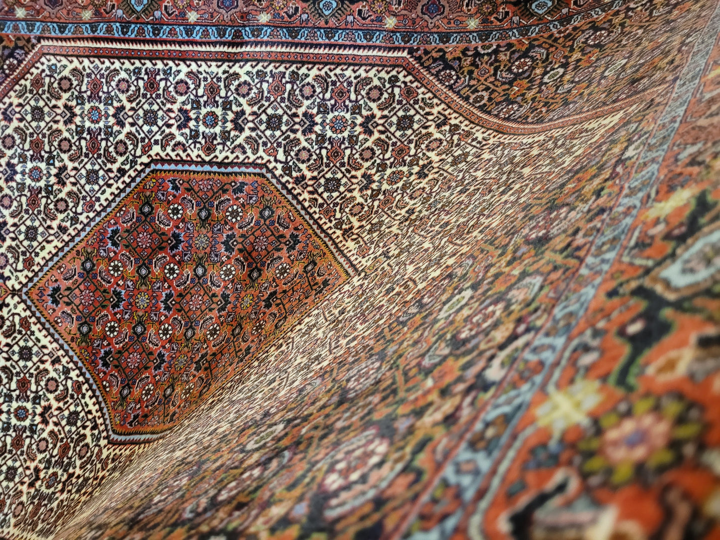 Bidjar Teppich Korkwolle dichte Knüpfung Medaillon Muster