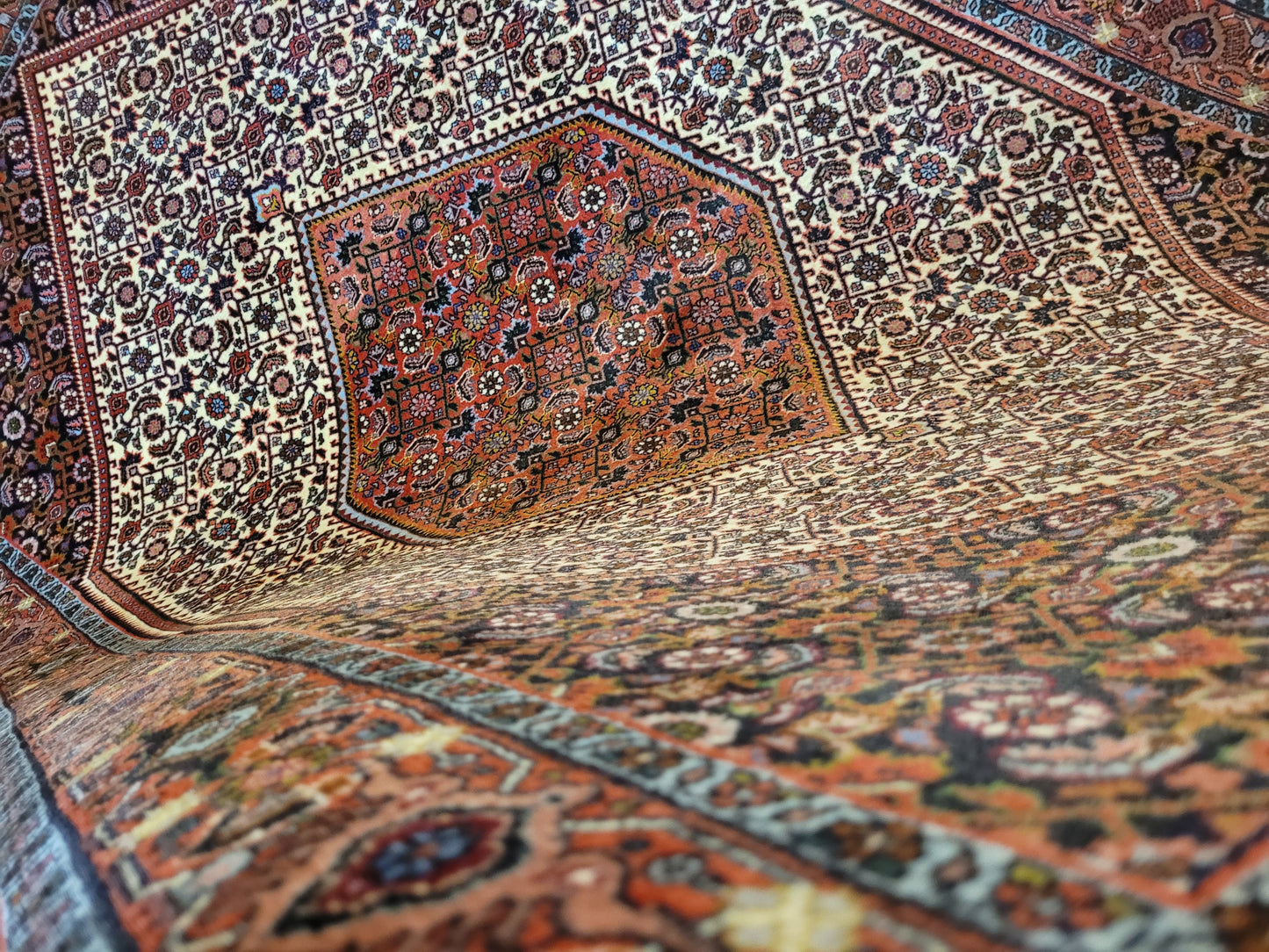 Bidjar Teppich Korkwolle dichte Knüpfung Medaillon Muster