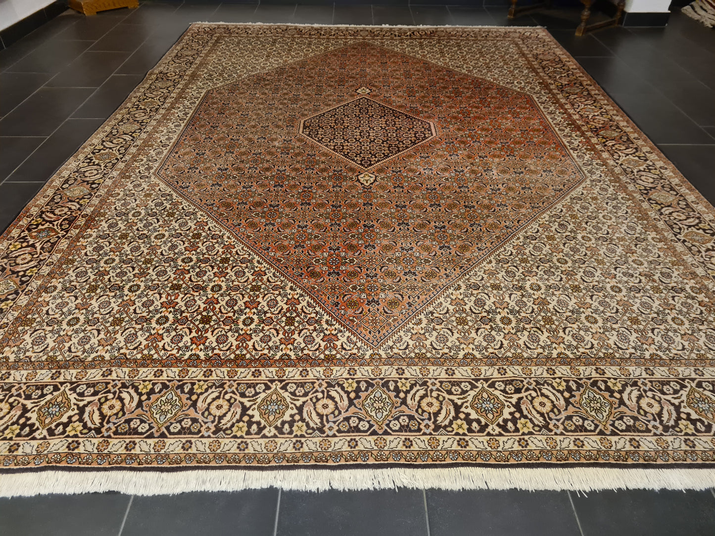 Perserteppich Orientteppich Handgeknüpfter Teppich Bidjar 345x255cm
