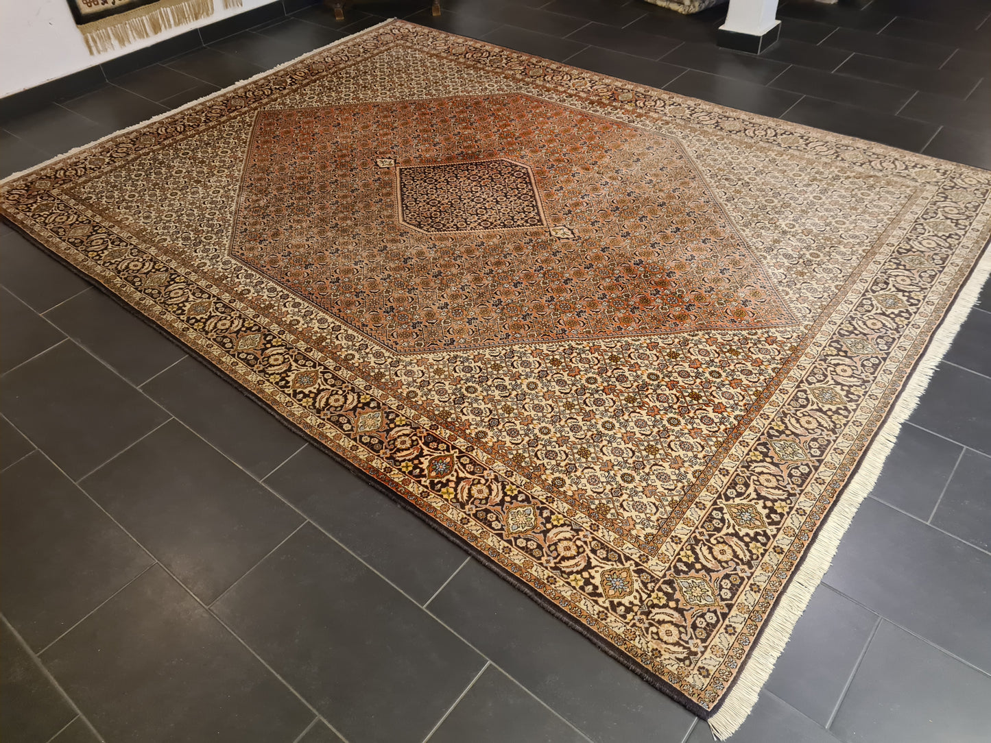 Perserteppich Orientteppich Handgeknüpfter Teppich Bidjar 345x255cm