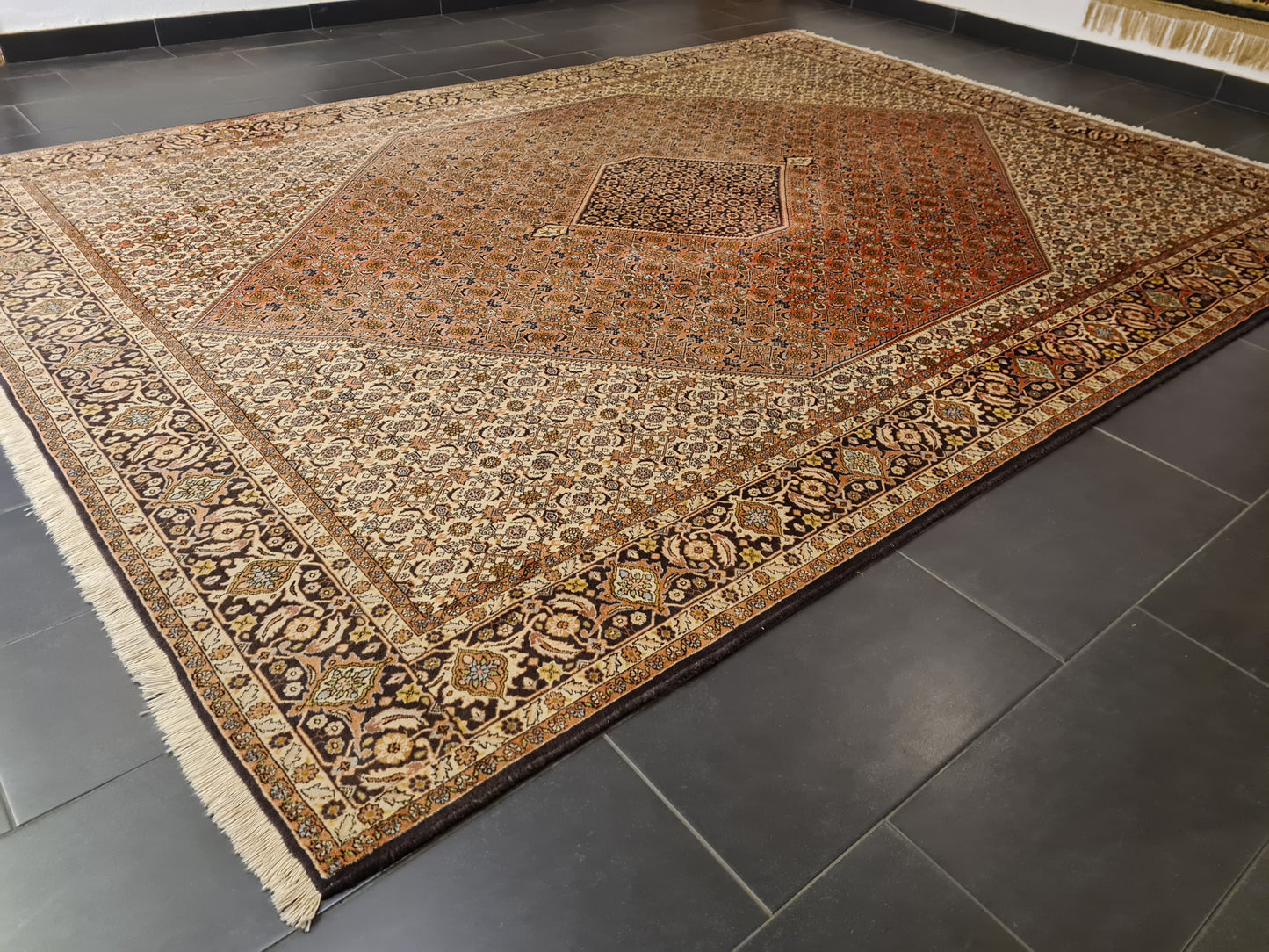 Perserteppich Orientteppich Handgeknüpfter Teppich Bidjar 345x255cm