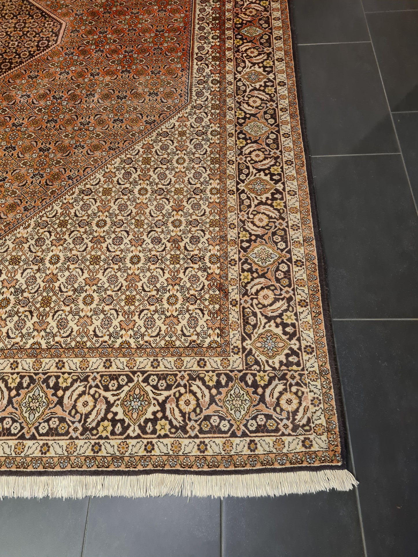 Perserteppich Orientteppich Handgeknüpfter Teppich Bidjar 345x255cm