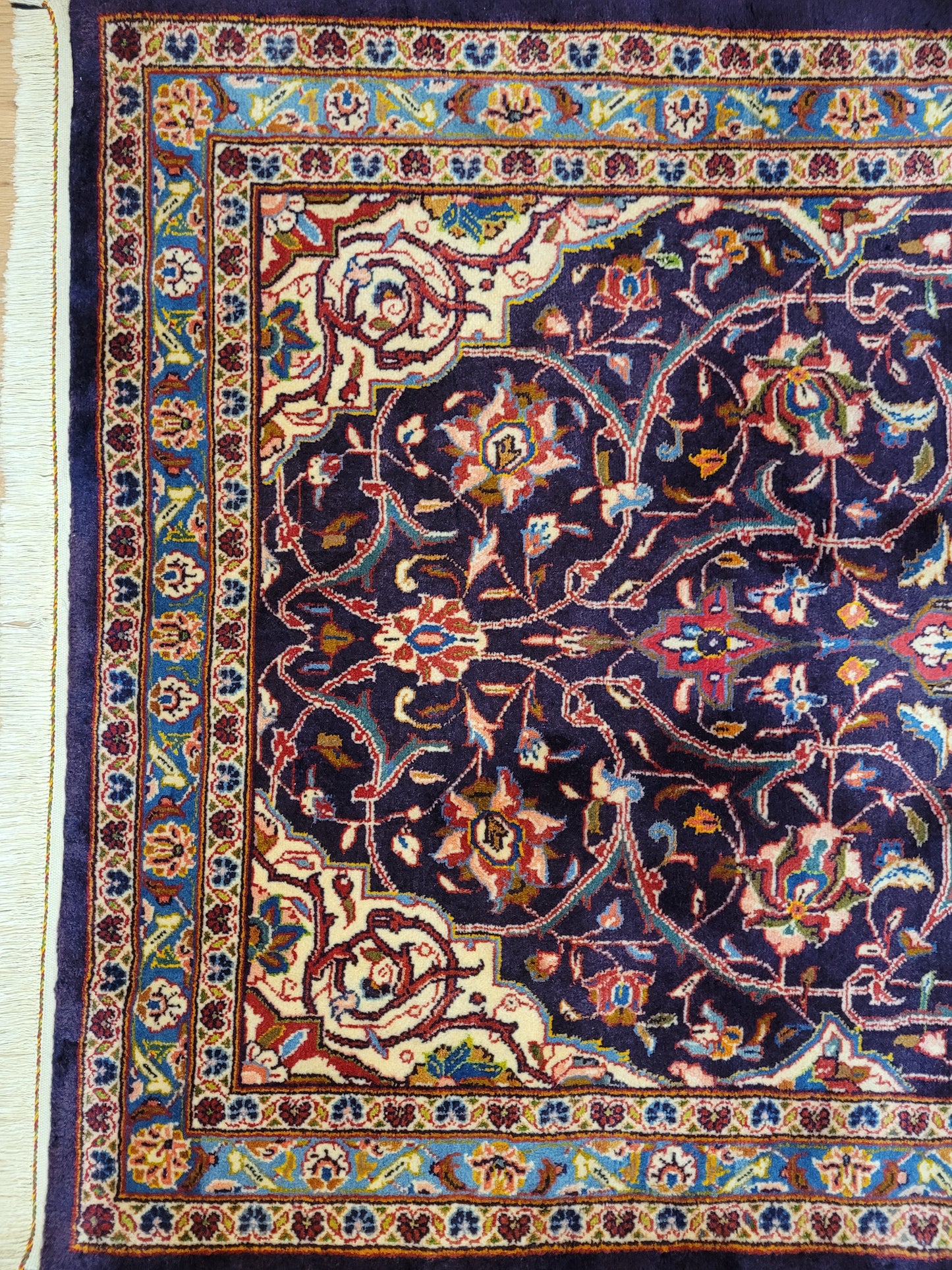 Kashan Teppich Korkwolle feine Knüpfung Medaillon Design