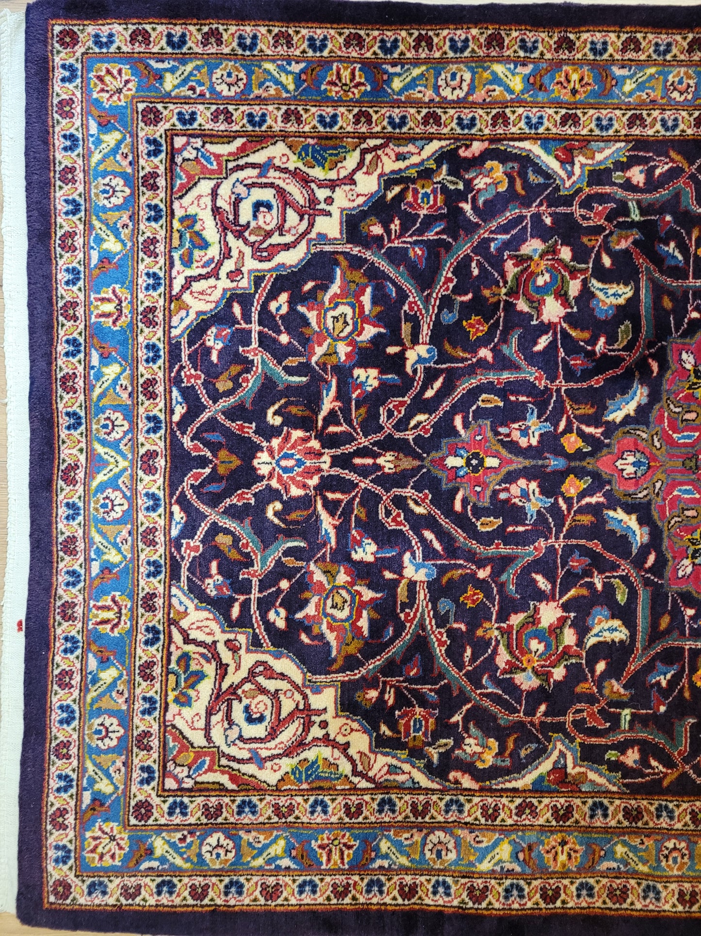 Kashan Teppich Korkwolle feine Knüpfung Medaillon Design