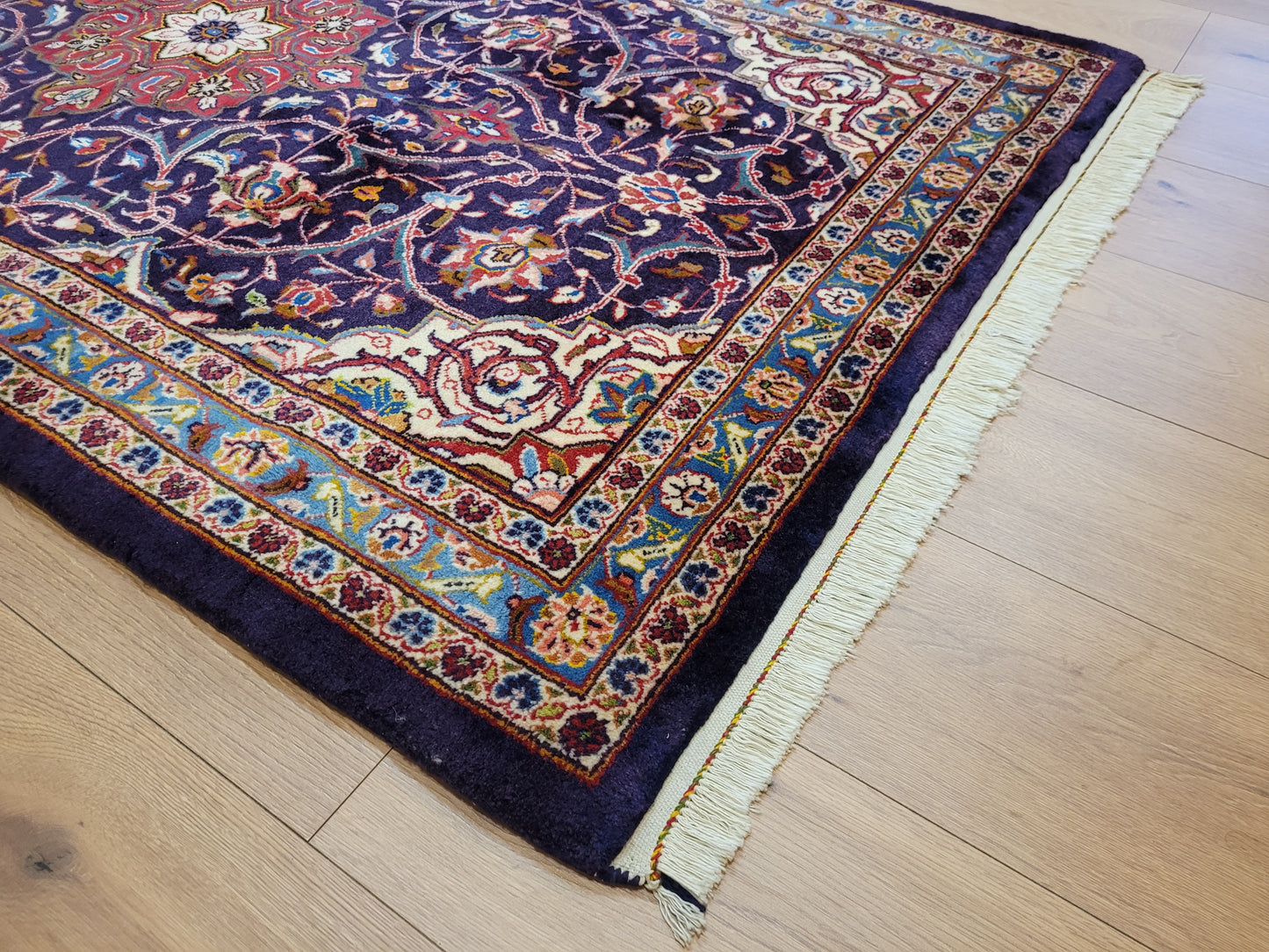 Kashan Teppich Korkwolle feine Knüpfung Medaillon Design