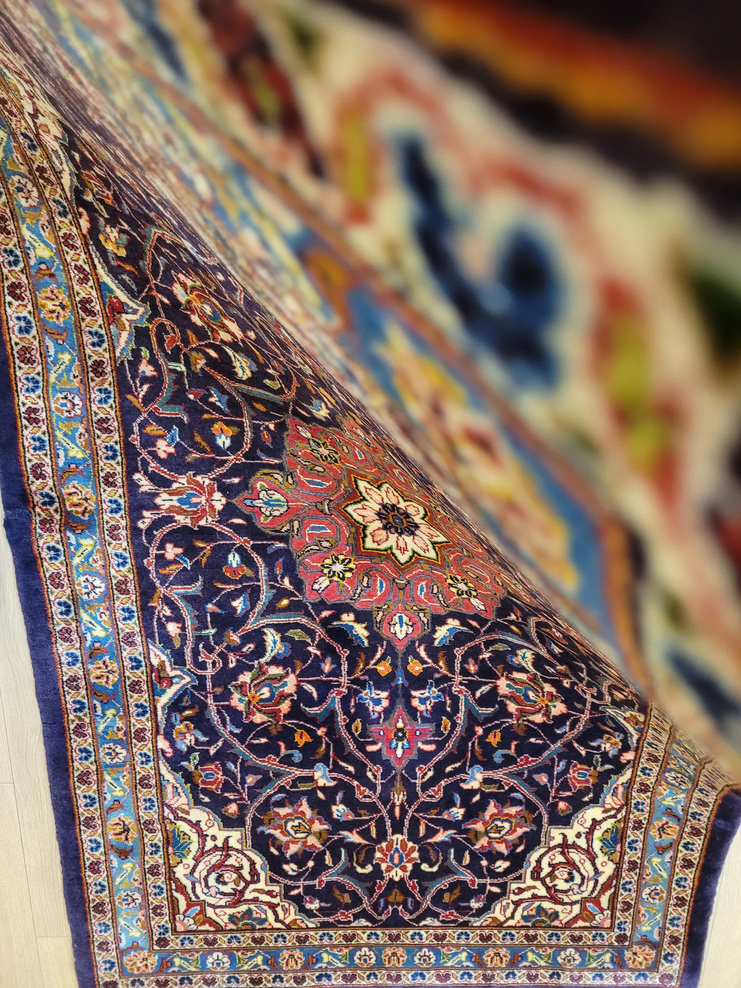 Kashan Teppich Korkwolle feine Knüpfung Medaillon Design