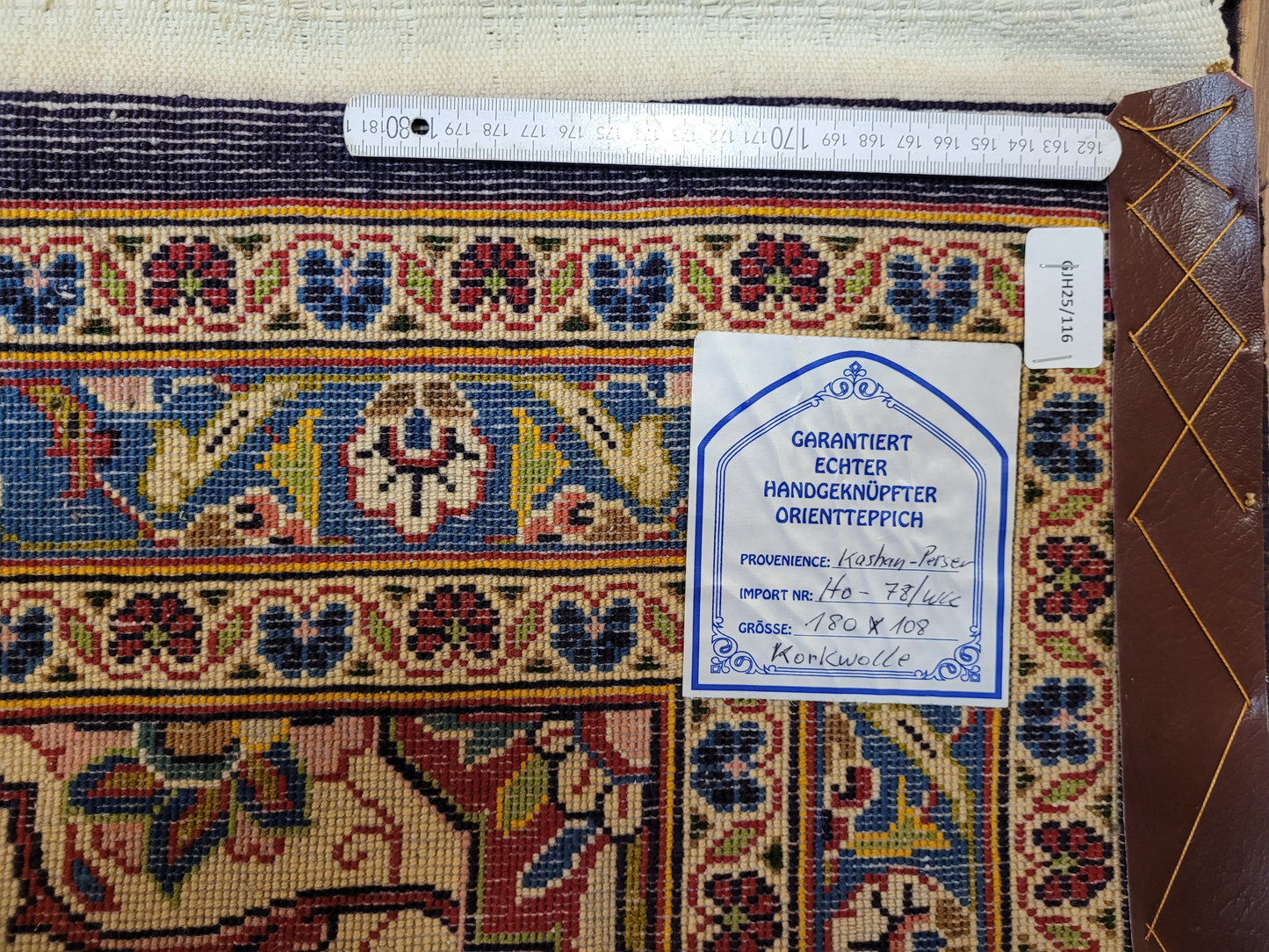 Kashan Teppich Korkwolle feine Knüpfung Medaillon Design