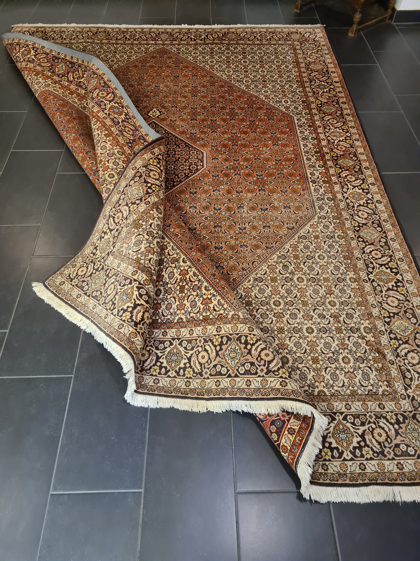 Perserteppich Orientteppich Handgeknüpfter Teppich Bidjar 345x255cm