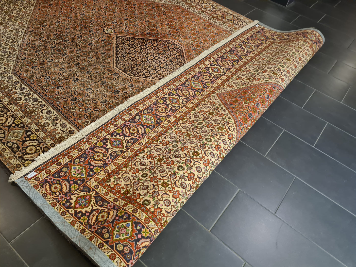 Perserteppich Orientteppich Handgeknüpfter Teppich Bidjar 345x255cm
