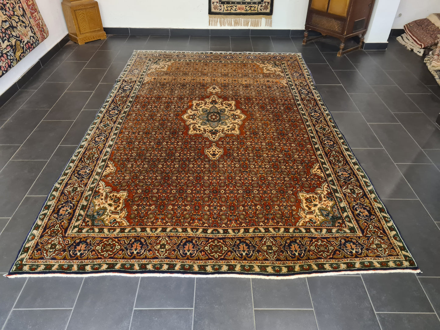 Perserteppich Orientteppich Handgeknüpfter Teppich Bidjar 340x230cm