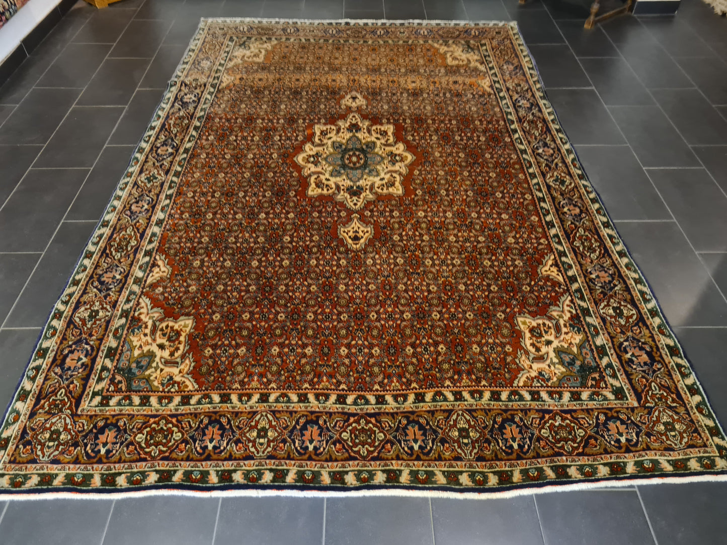 Perserteppich Orientteppich Handgeknüpfter Teppich Bidjar 340x230cm