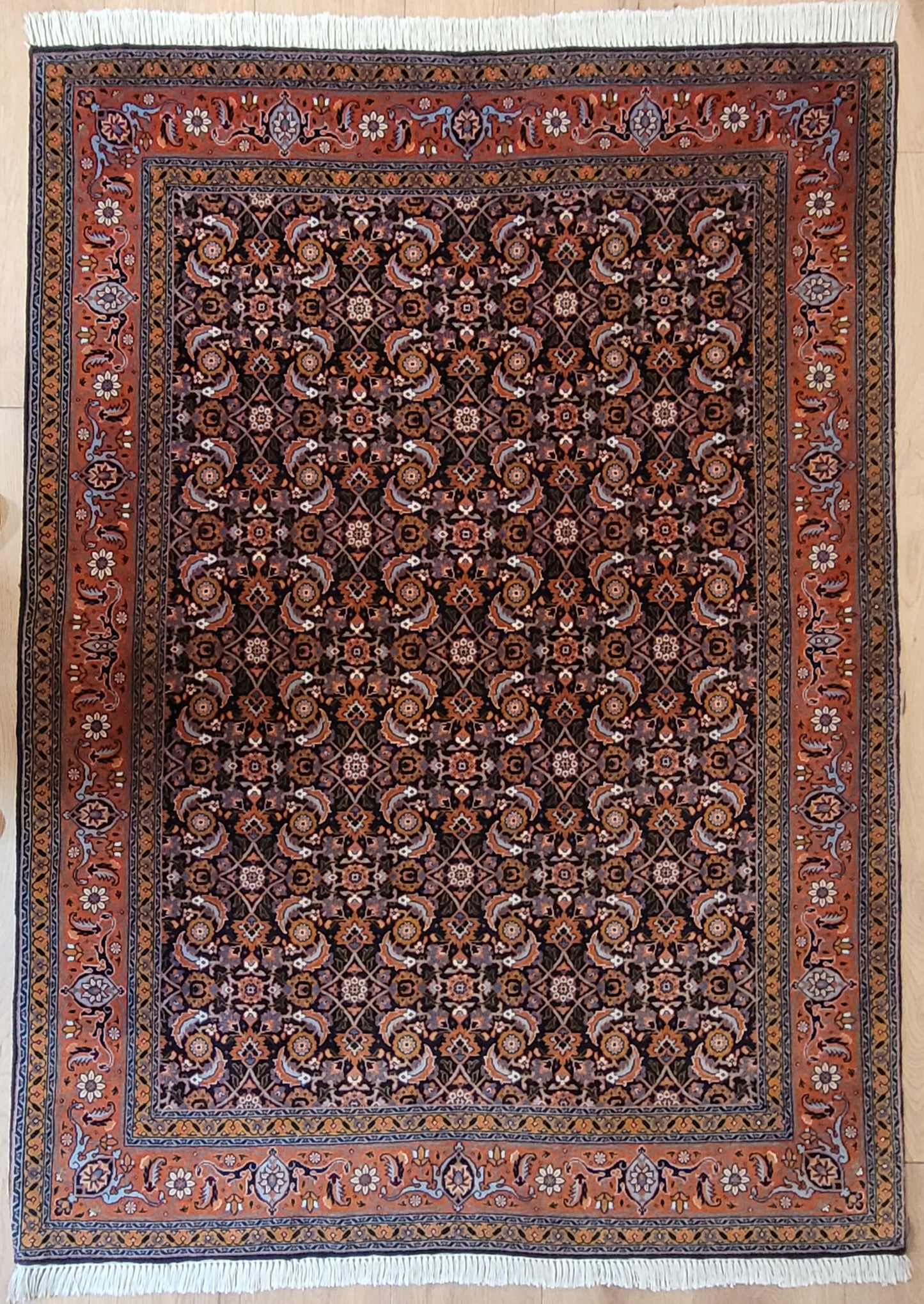 Täbriz Teppich Korkwolle mit Seide feine Knüpfung Allover Muster