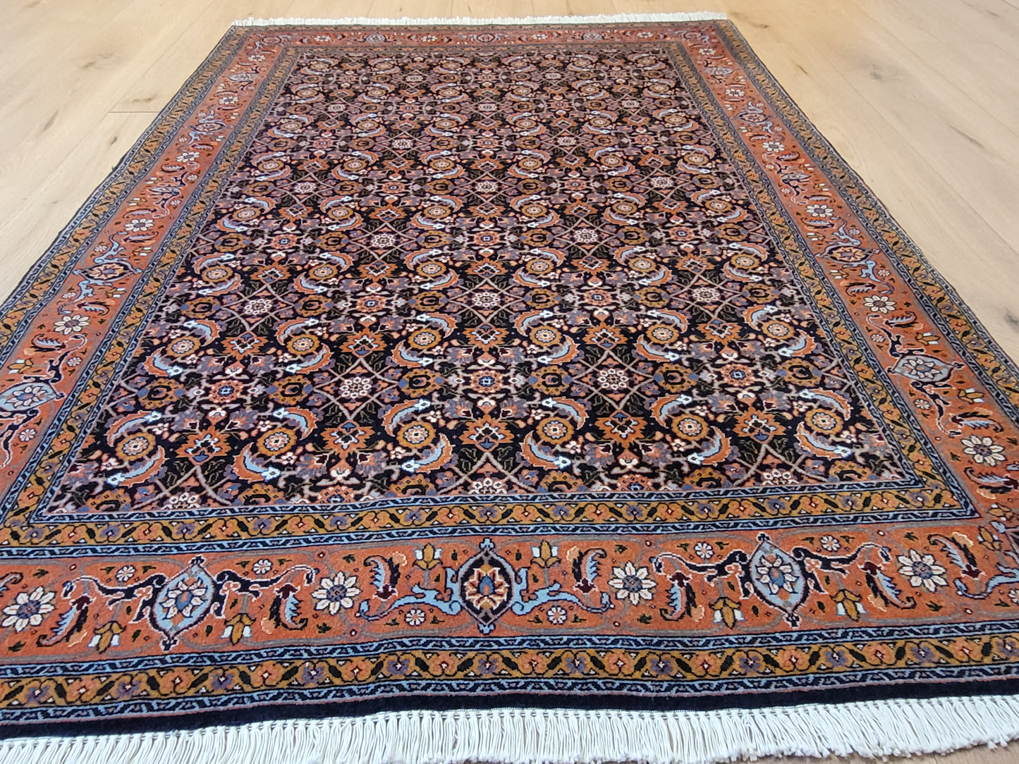 Täbriz Teppich Korkwolle mit Seide feine Knüpfung Allover Muster