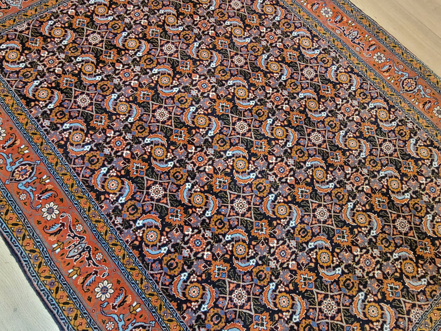 Täbriz Teppich Korkwolle mit Seide feine Knüpfung Allover Muster