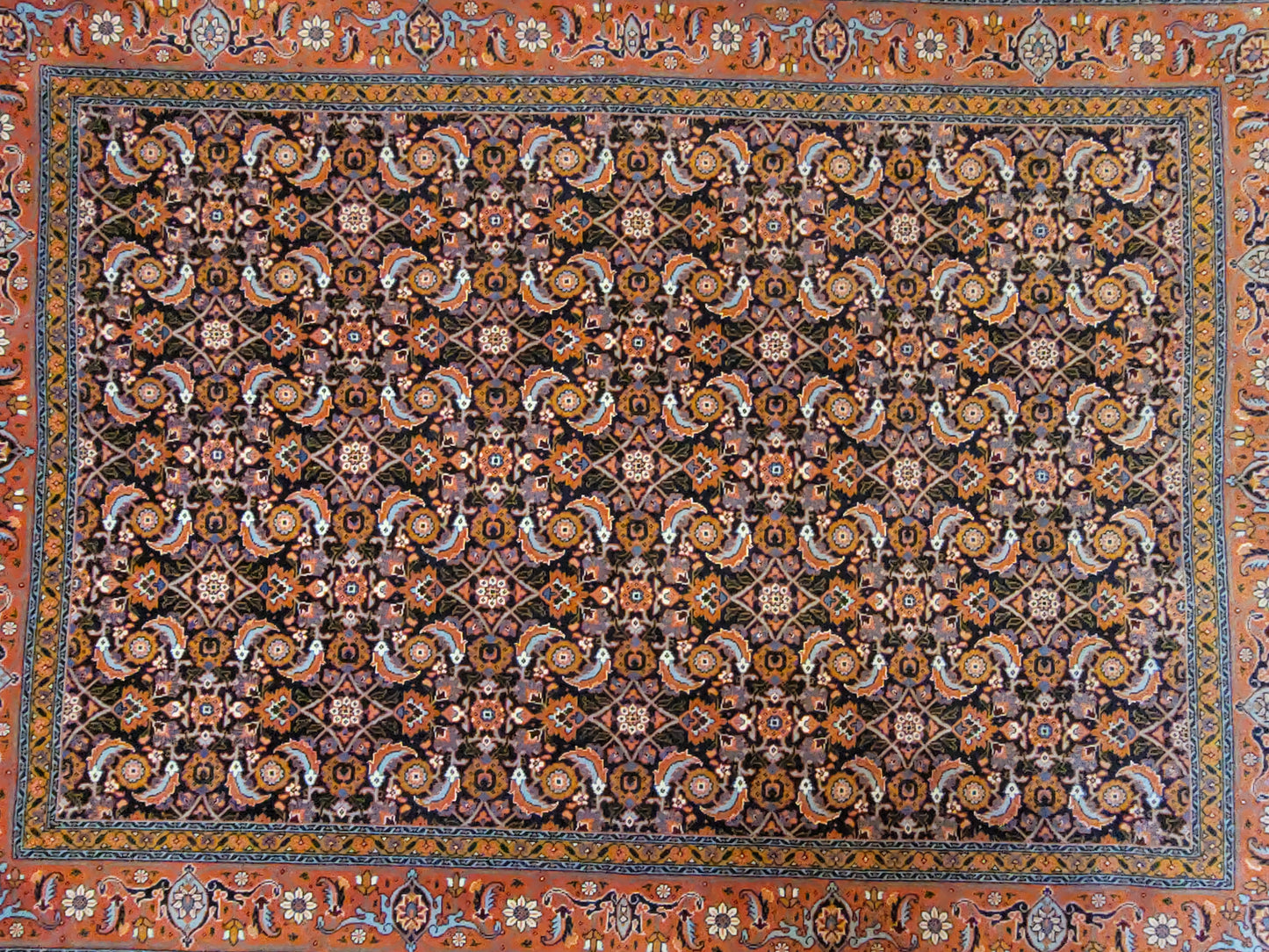 Täbriz Teppich Korkwolle mit Seide feine Knüpfung Allover Muster