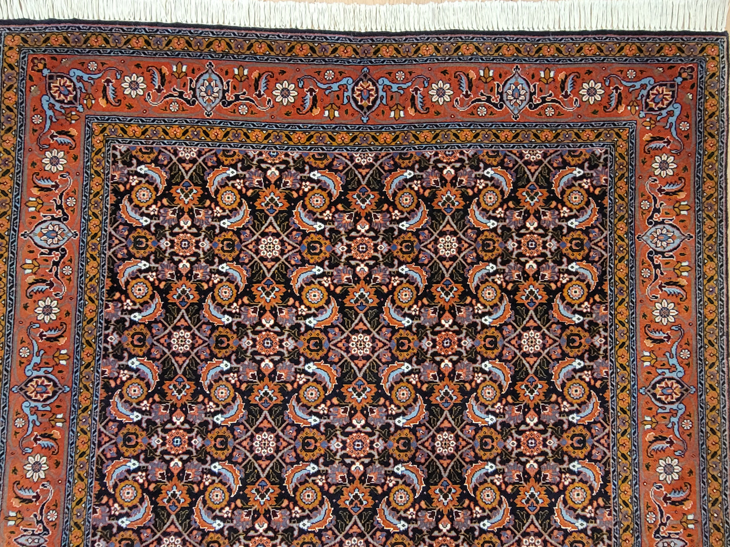 Täbriz Teppich Korkwolle mit Seide feine Knüpfung Allover Muster