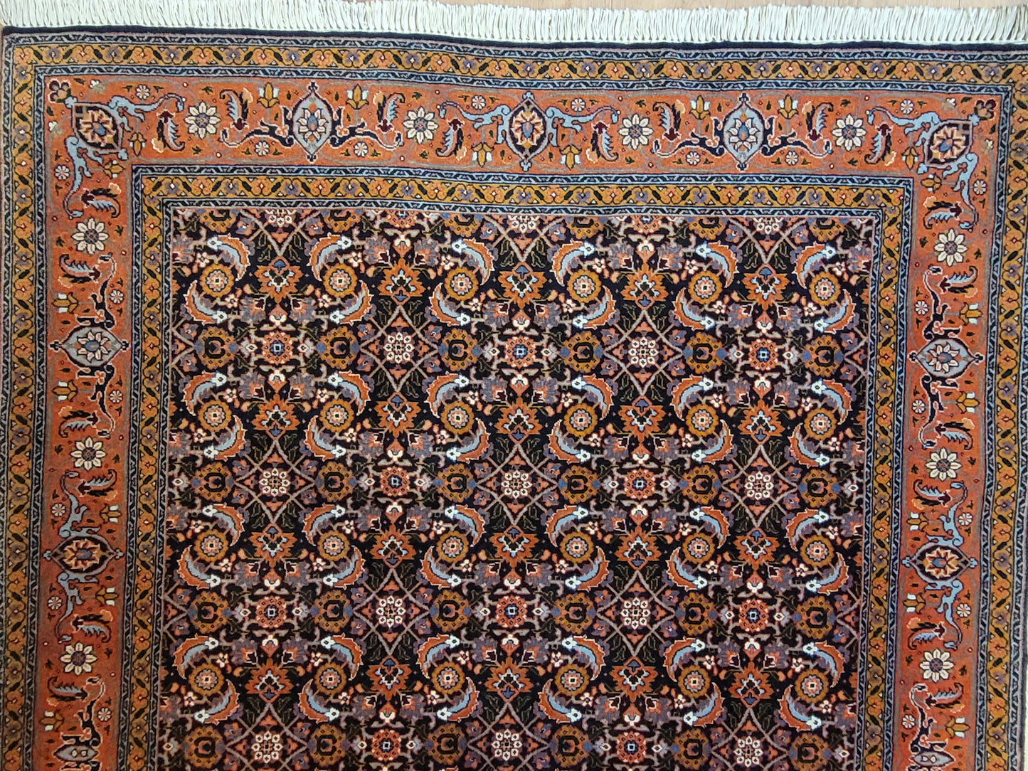 Täbriz Teppich Korkwolle mit Seide feine Knüpfung Allover Muster