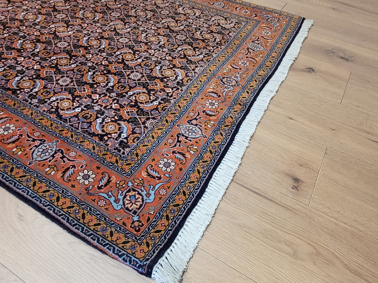 Täbriz Teppich Korkwolle mit Seide feine Knüpfung Allover Muster