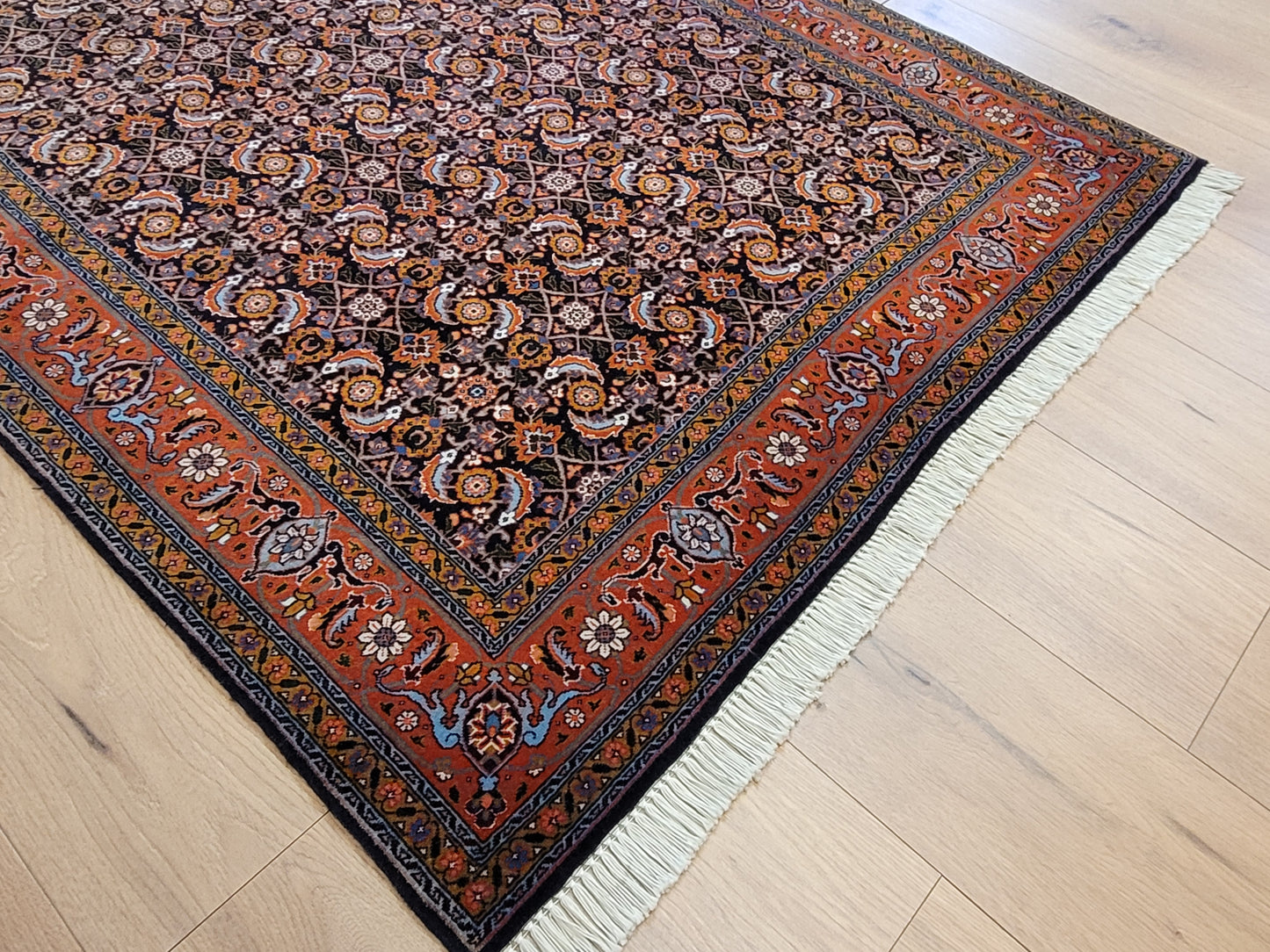 Täbriz Teppich Korkwolle mit Seide feine Knüpfung Allover Muster