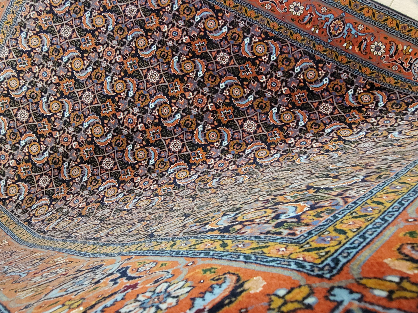 Täbriz Teppich Korkwolle mit Seide feine Knüpfung Allover Muster