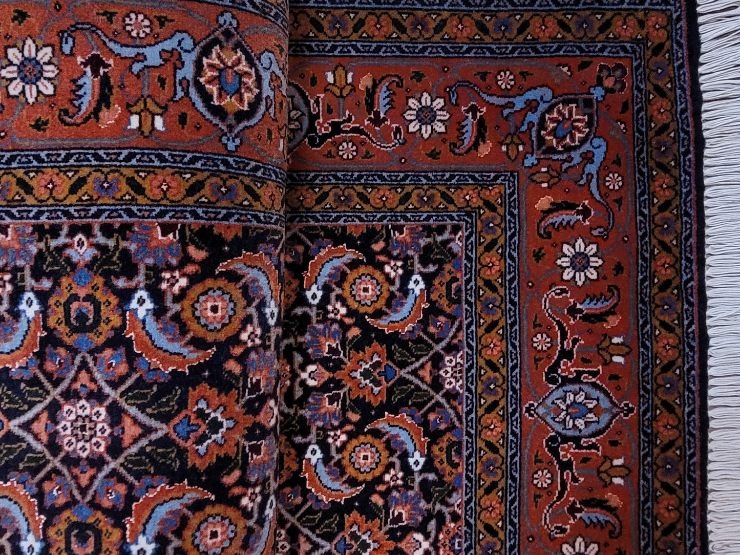 Täbriz Teppich Korkwolle mit Seide feine Knüpfung Allover Muster