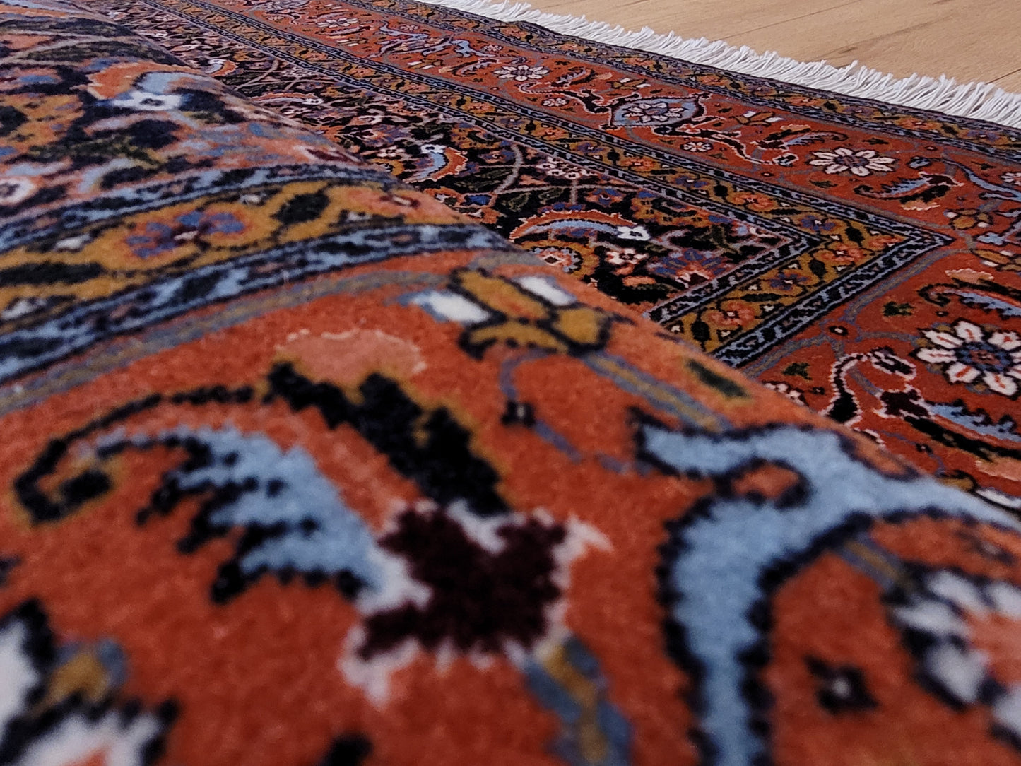 Täbriz Teppich Korkwolle mit Seide feine Knüpfung Allover Muster