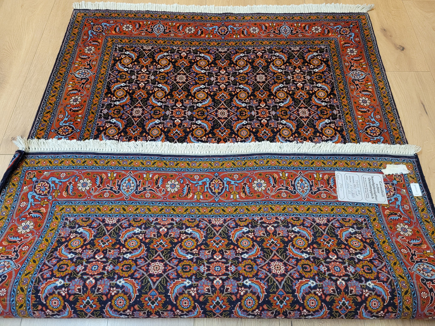 Täbriz Teppich Korkwolle mit Seide feine Knüpfung Allover Muster