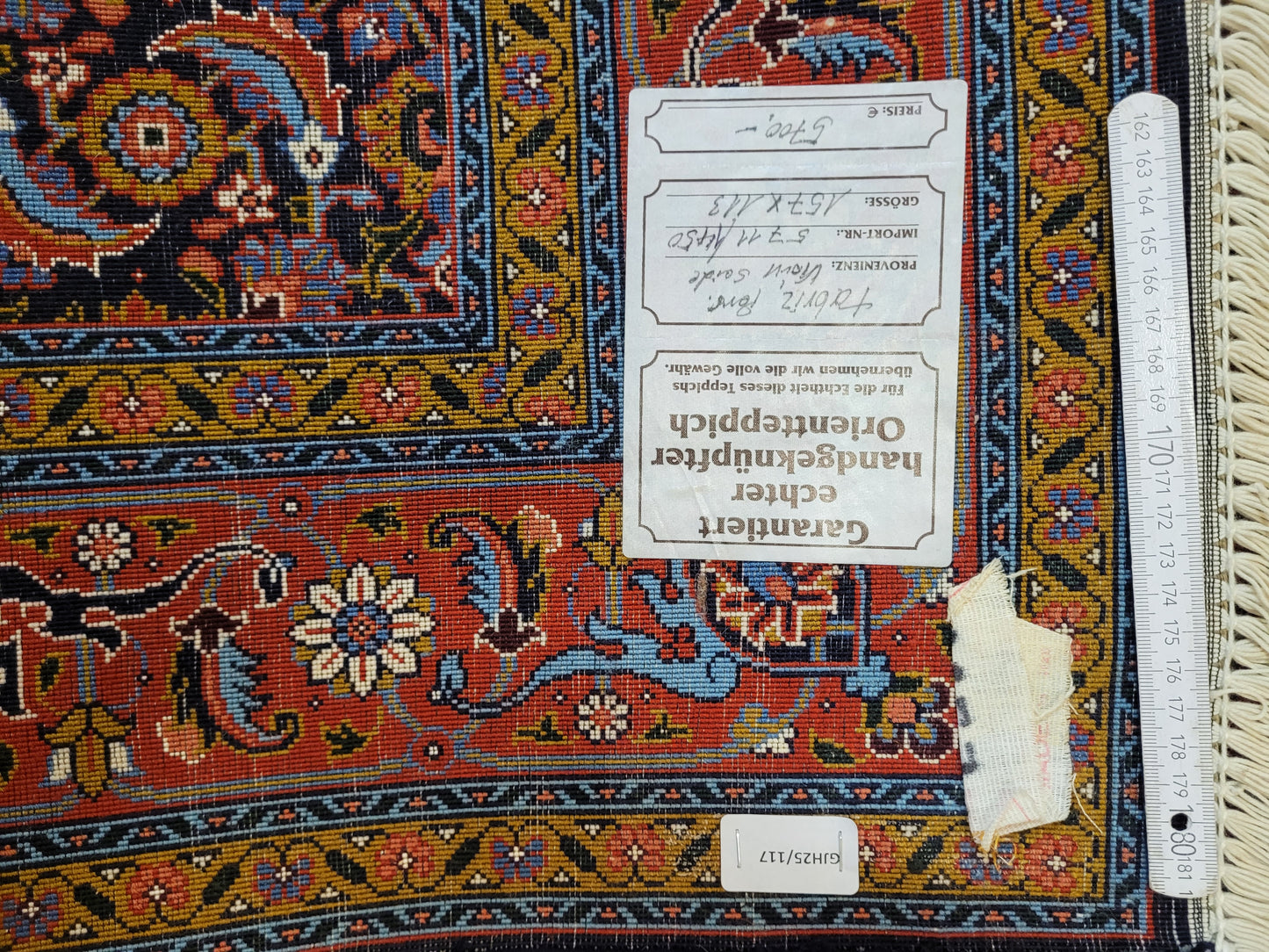 Täbriz Teppich Korkwolle mit Seide feine Knüpfung Allover Muster