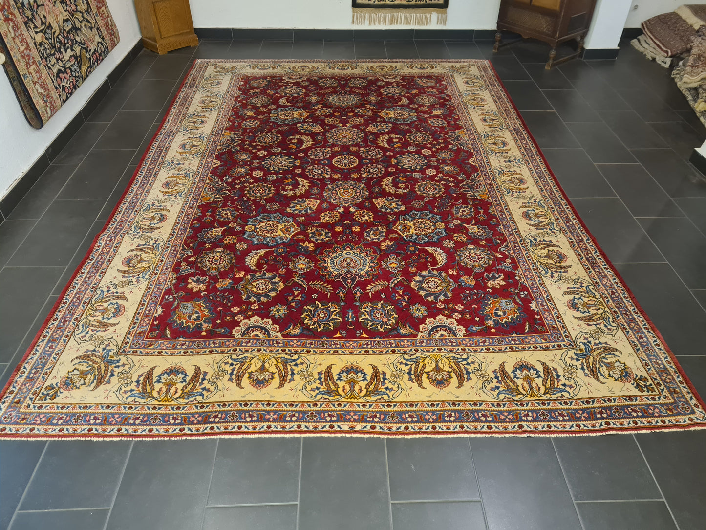 Perserteppich Orientteppich Handgeknüpfter Teppich Keshan 385x265cm