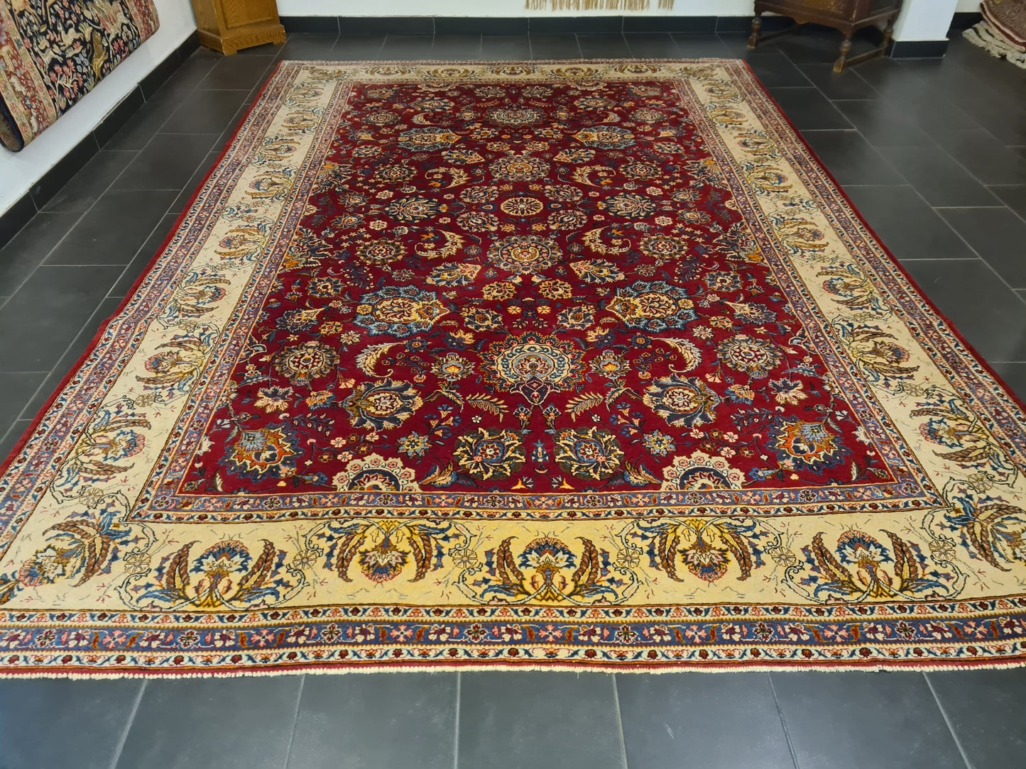 Perserteppich Orientteppich Handgeknüpfter Teppich Keshan 385x265cm