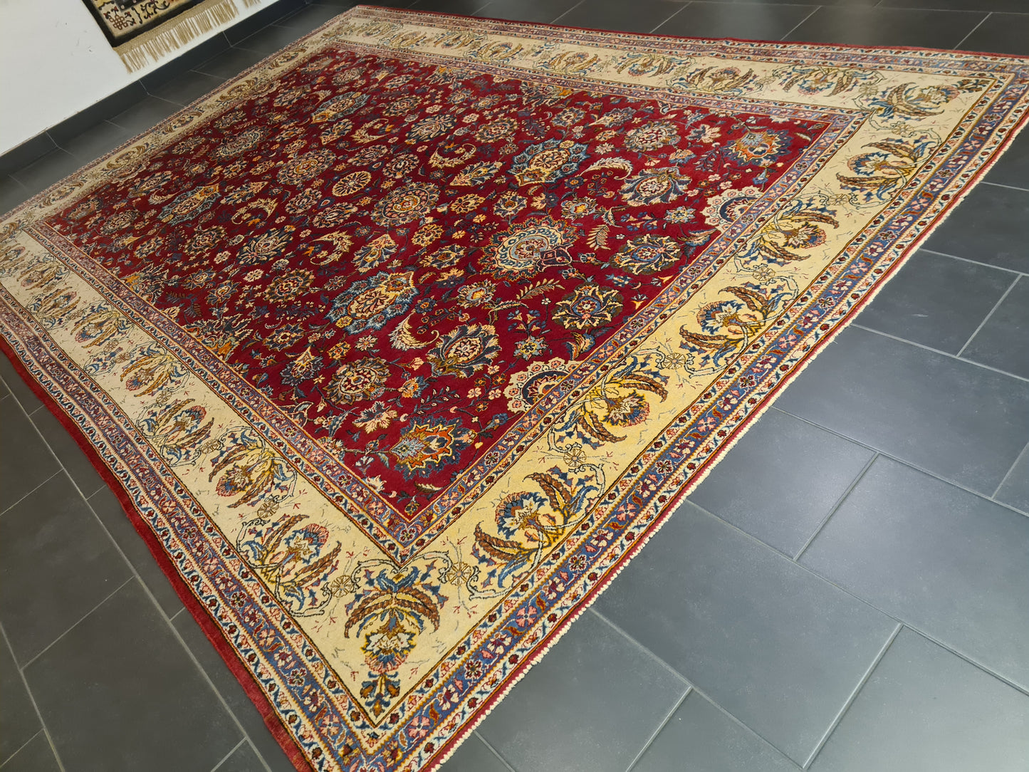 Perserteppich Orientteppich Handgeknüpfter Teppich Keshan 385x265cm