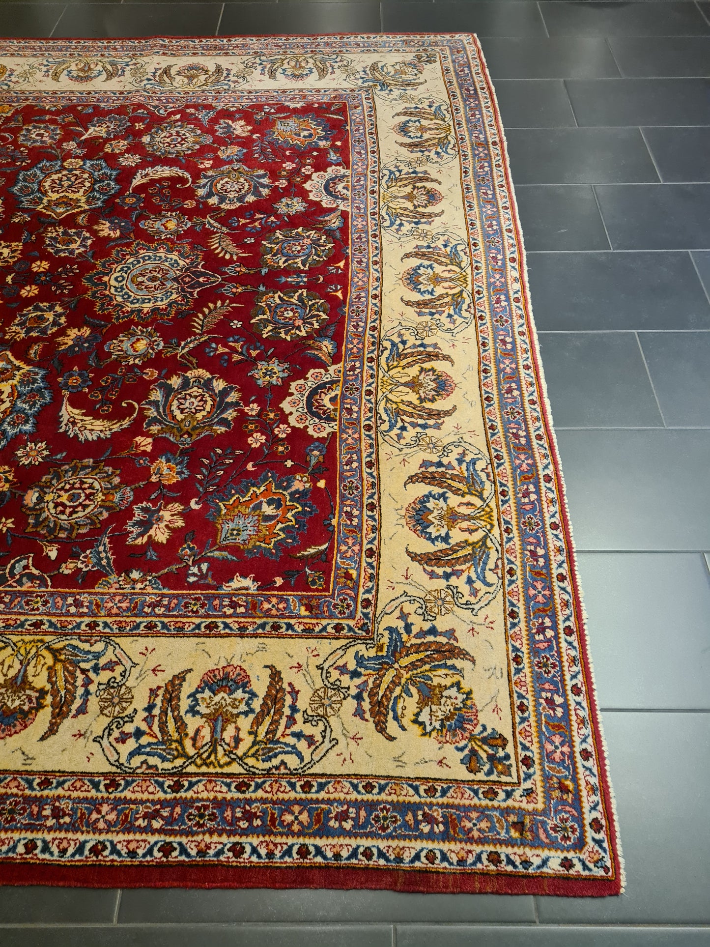 Perserteppich Orientteppich Handgeknüpfter Teppich Keshan 385x265cm