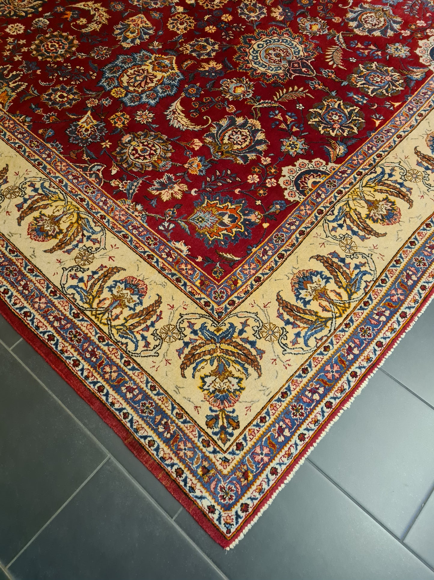 Perserteppich Orientteppich Handgeknüpfter Teppich Keshan 385x265cm