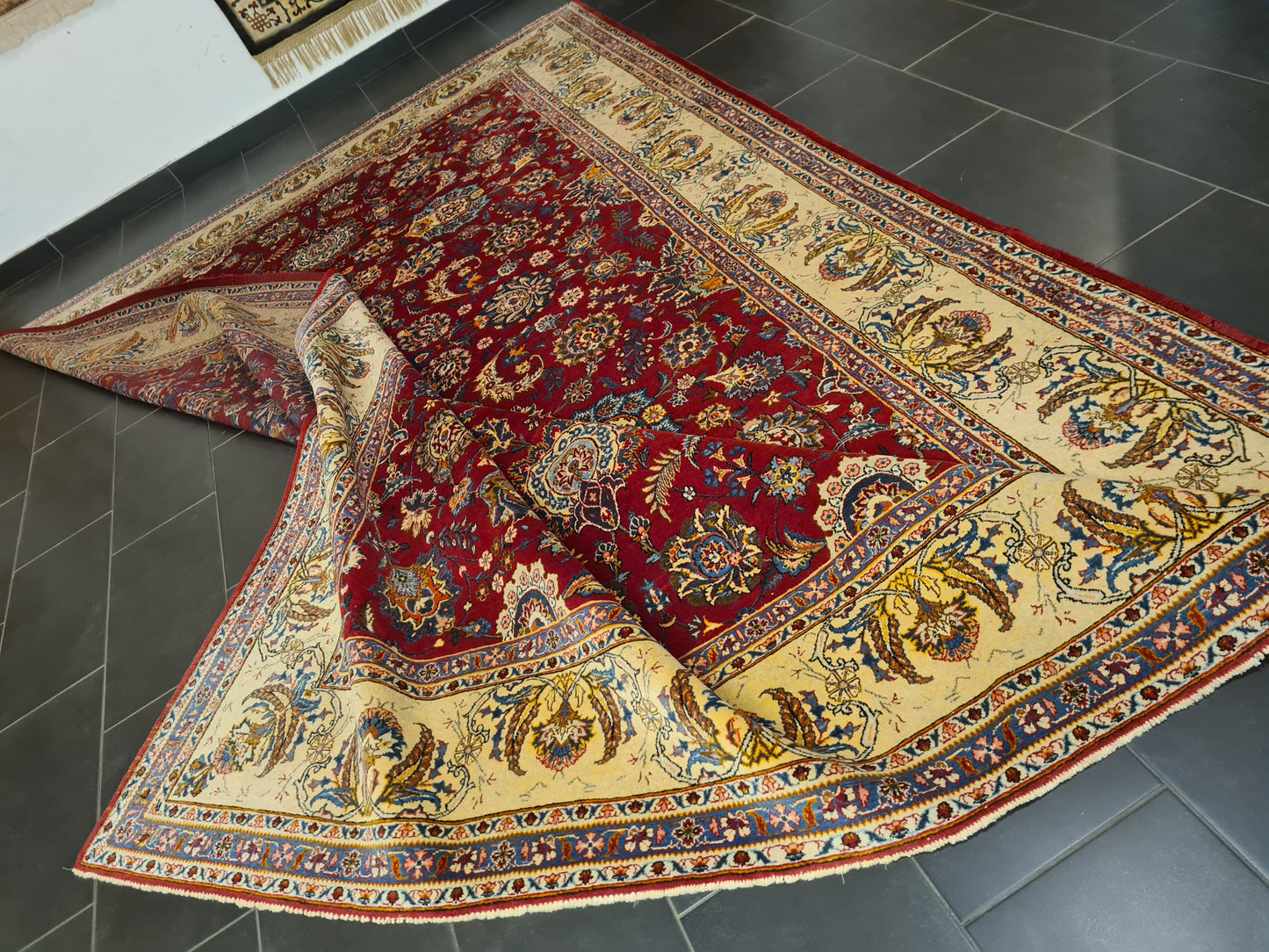 Perserteppich Orientteppich Handgeknüpfter Teppich Keshan 385x265cm