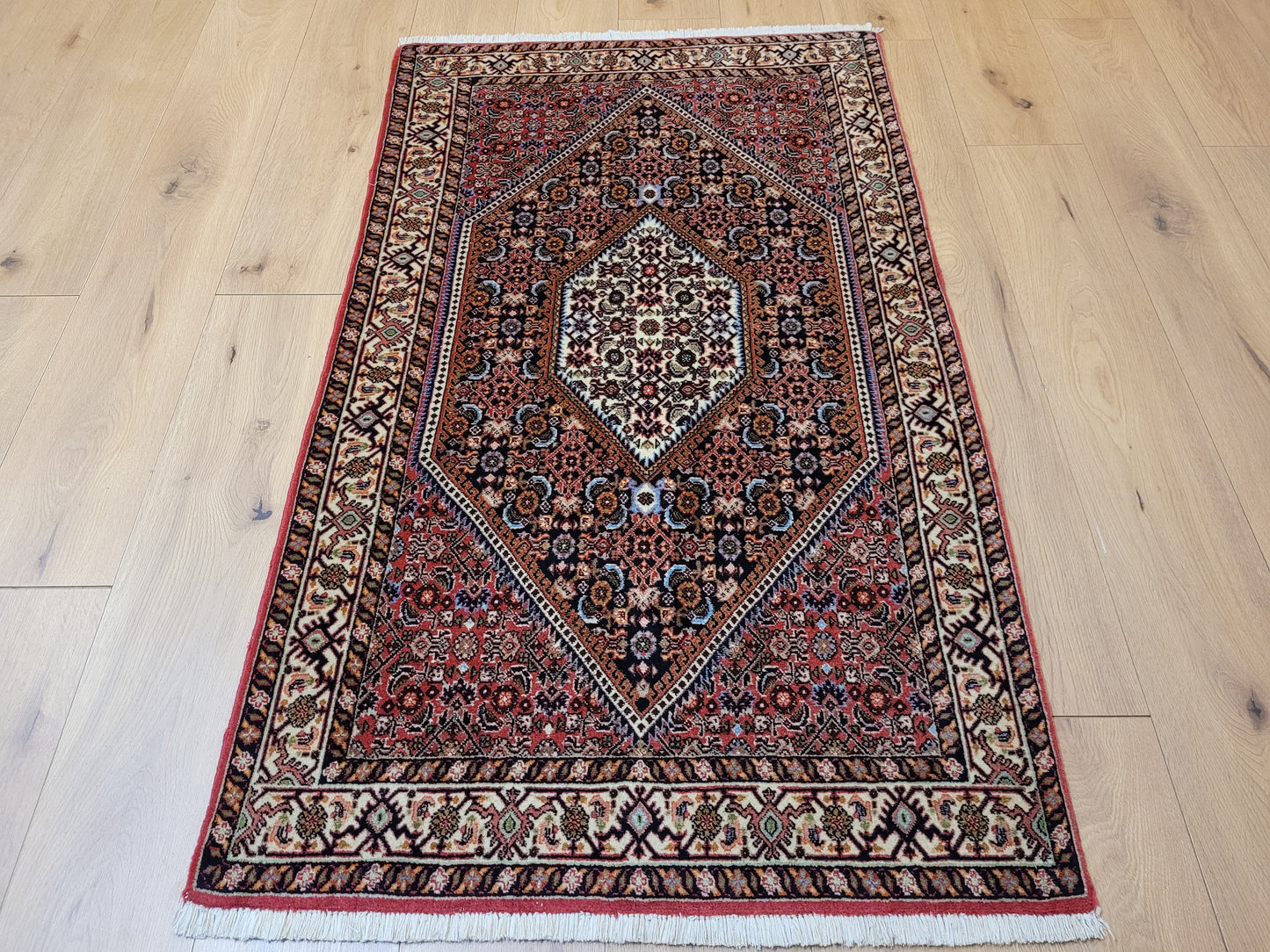 Bidjar Teppich Korkwolle Hexagon-Medaillon feine Knüpfkunst