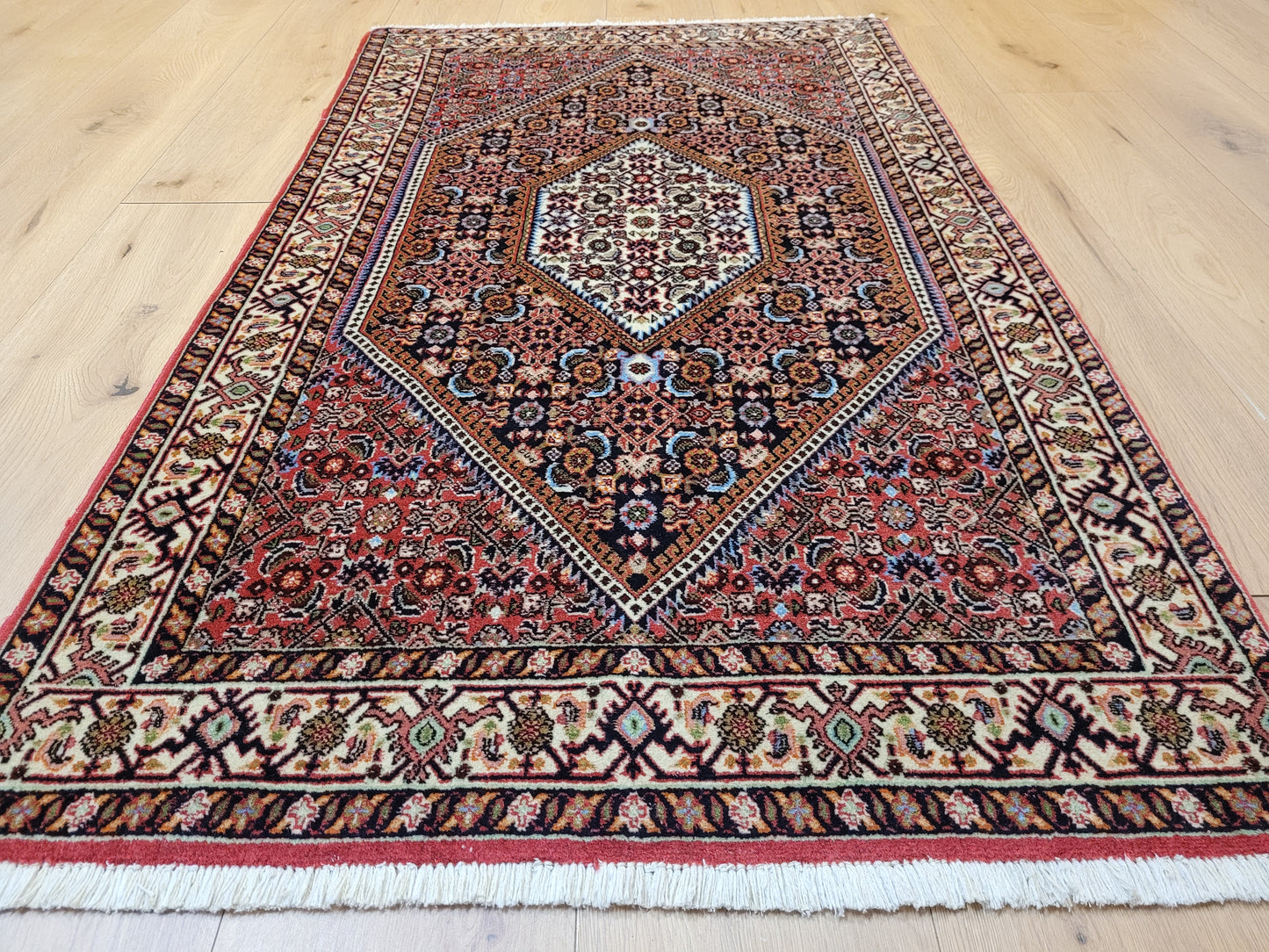 Bidjar Teppich Korkwolle Hexagon-Medaillon feine Knüpfkunst