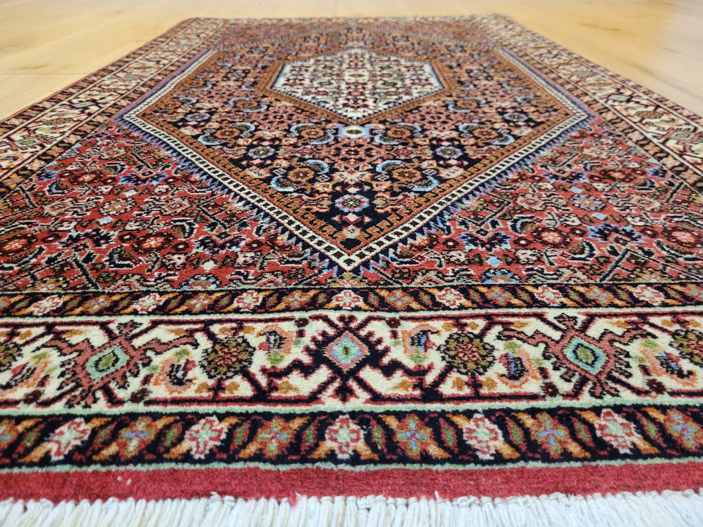 Bidjar Teppich Korkwolle Hexagon-Medaillon feine Knüpfkunst