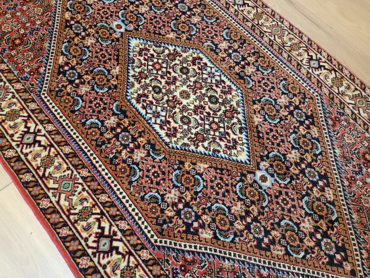 Bidjar Teppich Korkwolle Hexagon-Medaillon feine Knüpfkunst