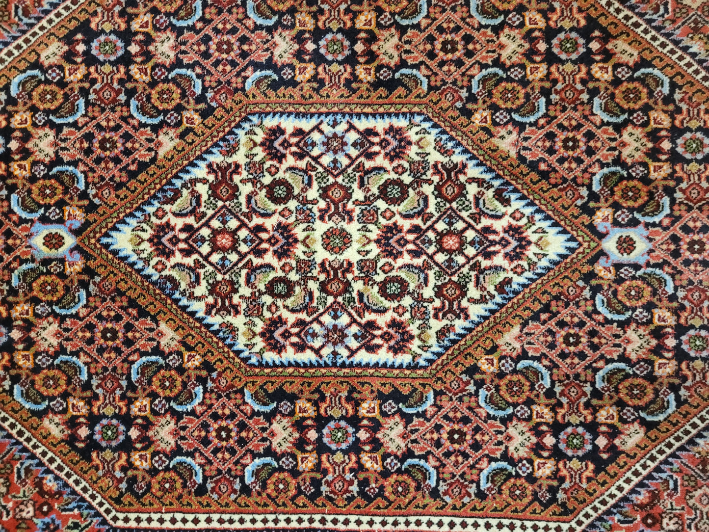 Bidjar Teppich Korkwolle Hexagon-Medaillon feine Knüpfkunst