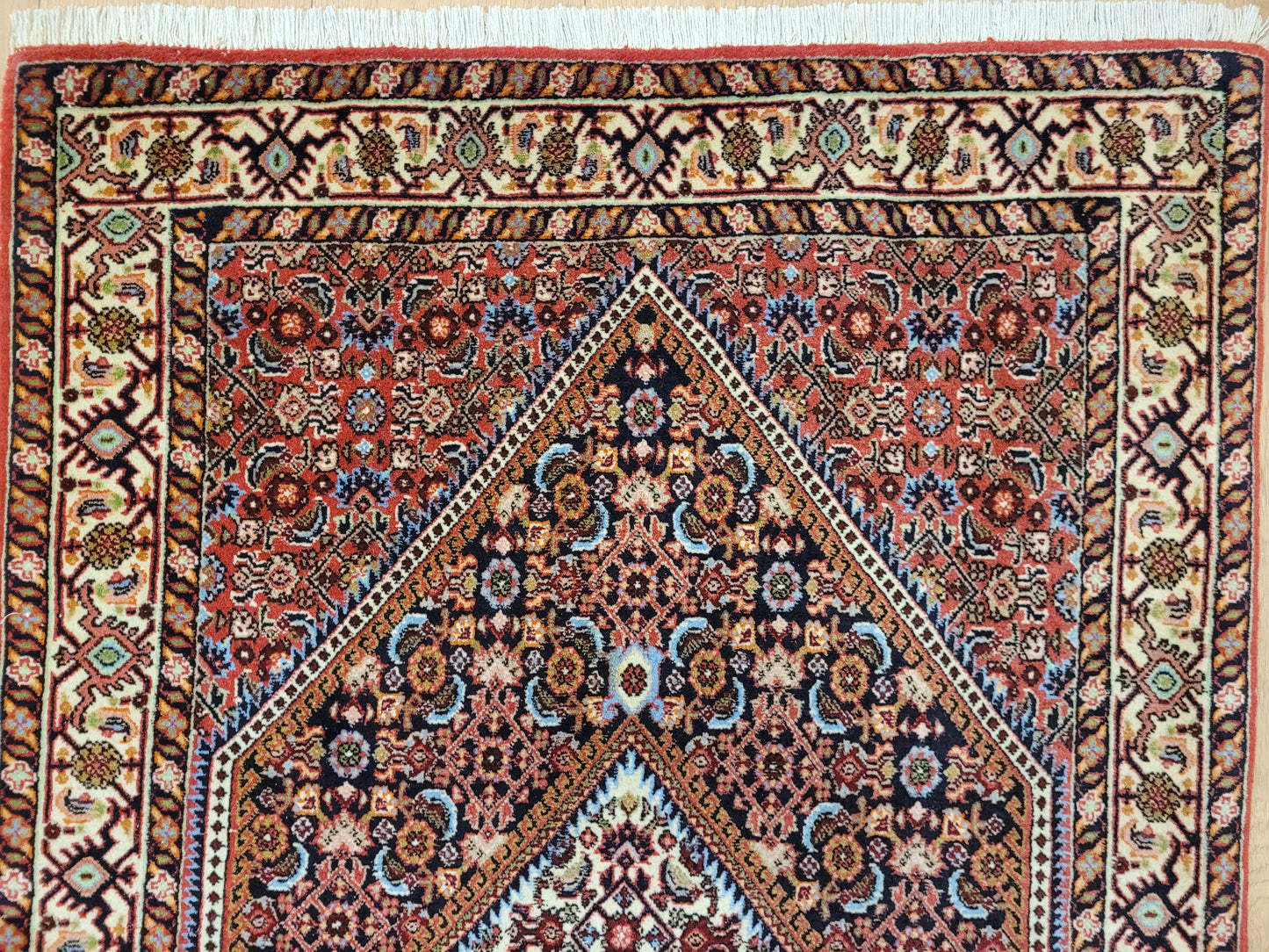 Bidjar Teppich Korkwolle Hexagon-Medaillon feine Knüpfkunst