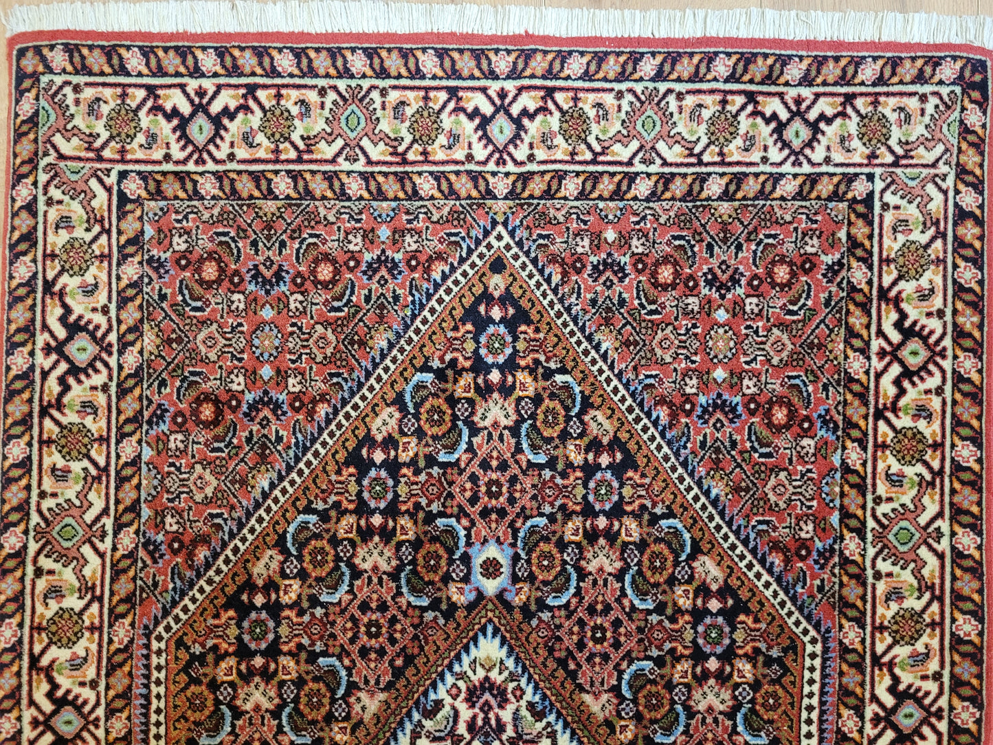 Bidjar Teppich Korkwolle Hexagon-Medaillon feine Knüpfkunst