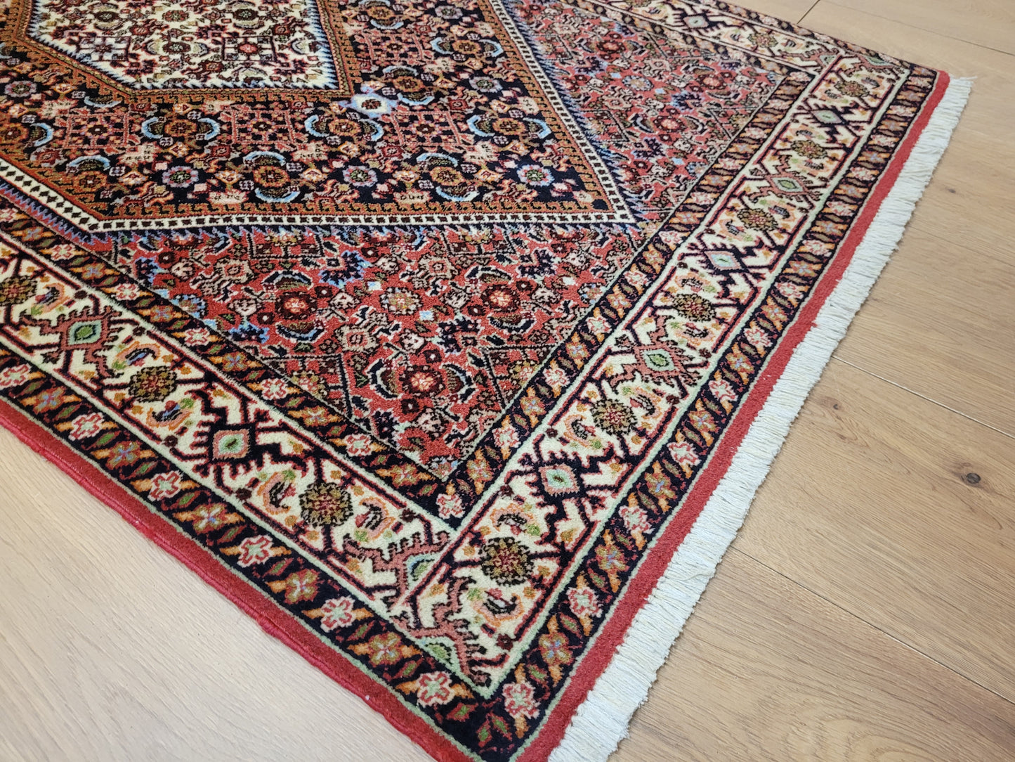 Bidjar Teppich Korkwolle Hexagon-Medaillon feine Knüpfkunst