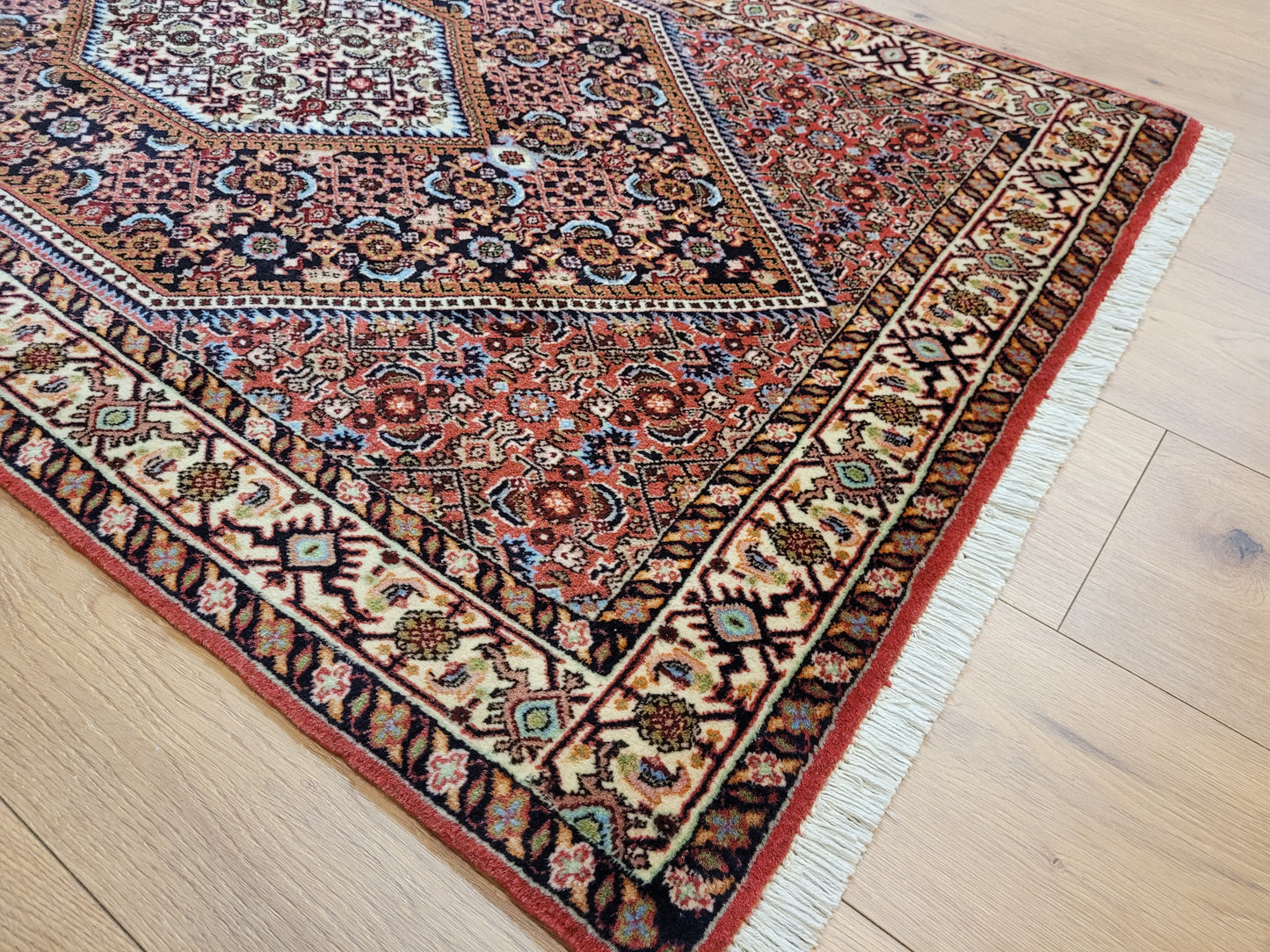 Bidjar Teppich Korkwolle Hexagon-Medaillon feine Knüpfkunst