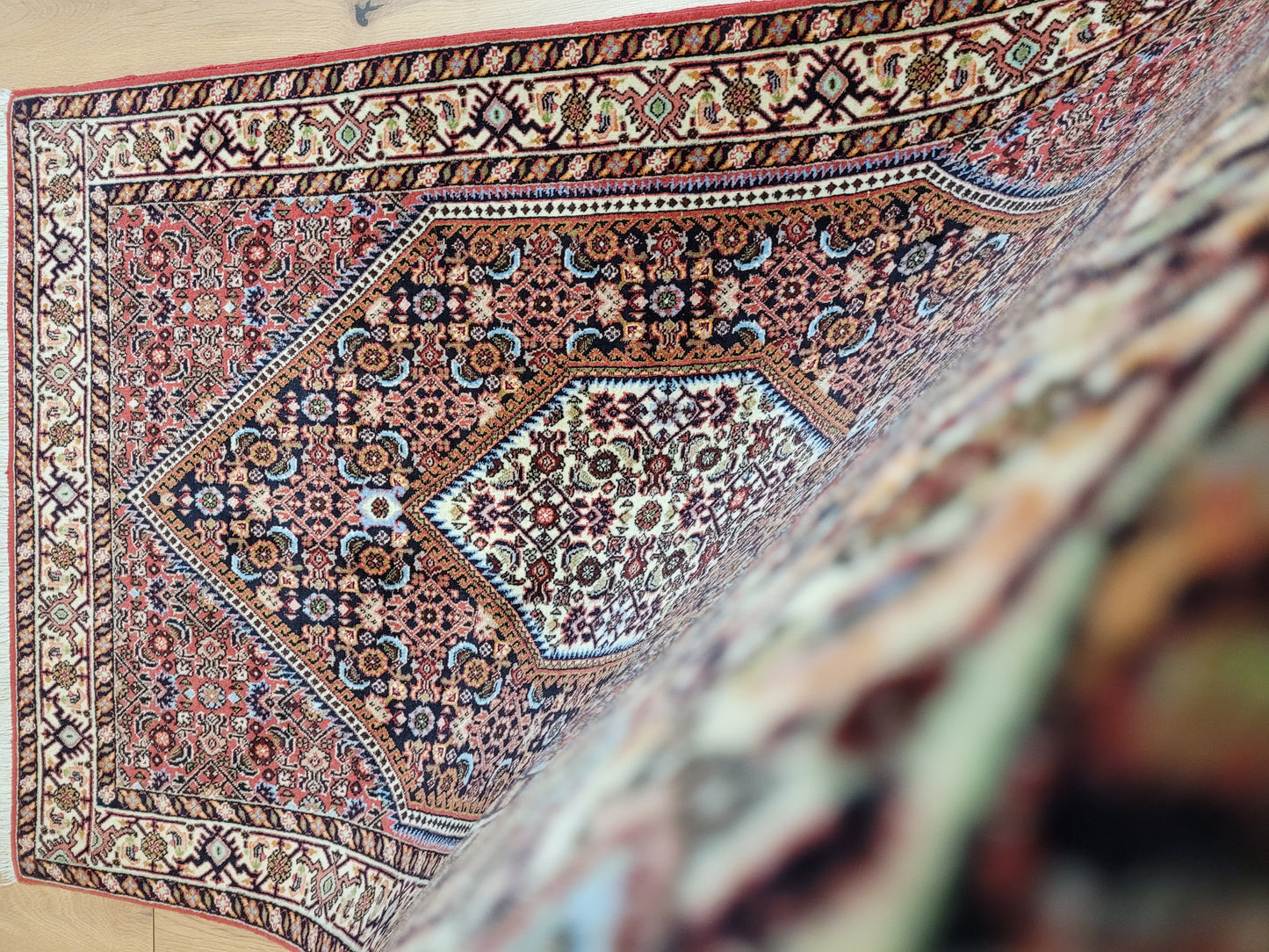 Bidjar Teppich Korkwolle Hexagon-Medaillon feine Knüpfkunst