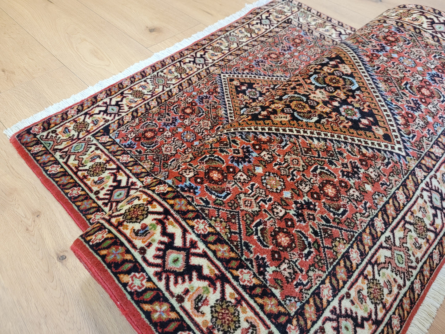 Bidjar Teppich Korkwolle Hexagon-Medaillon feine Knüpfkunst