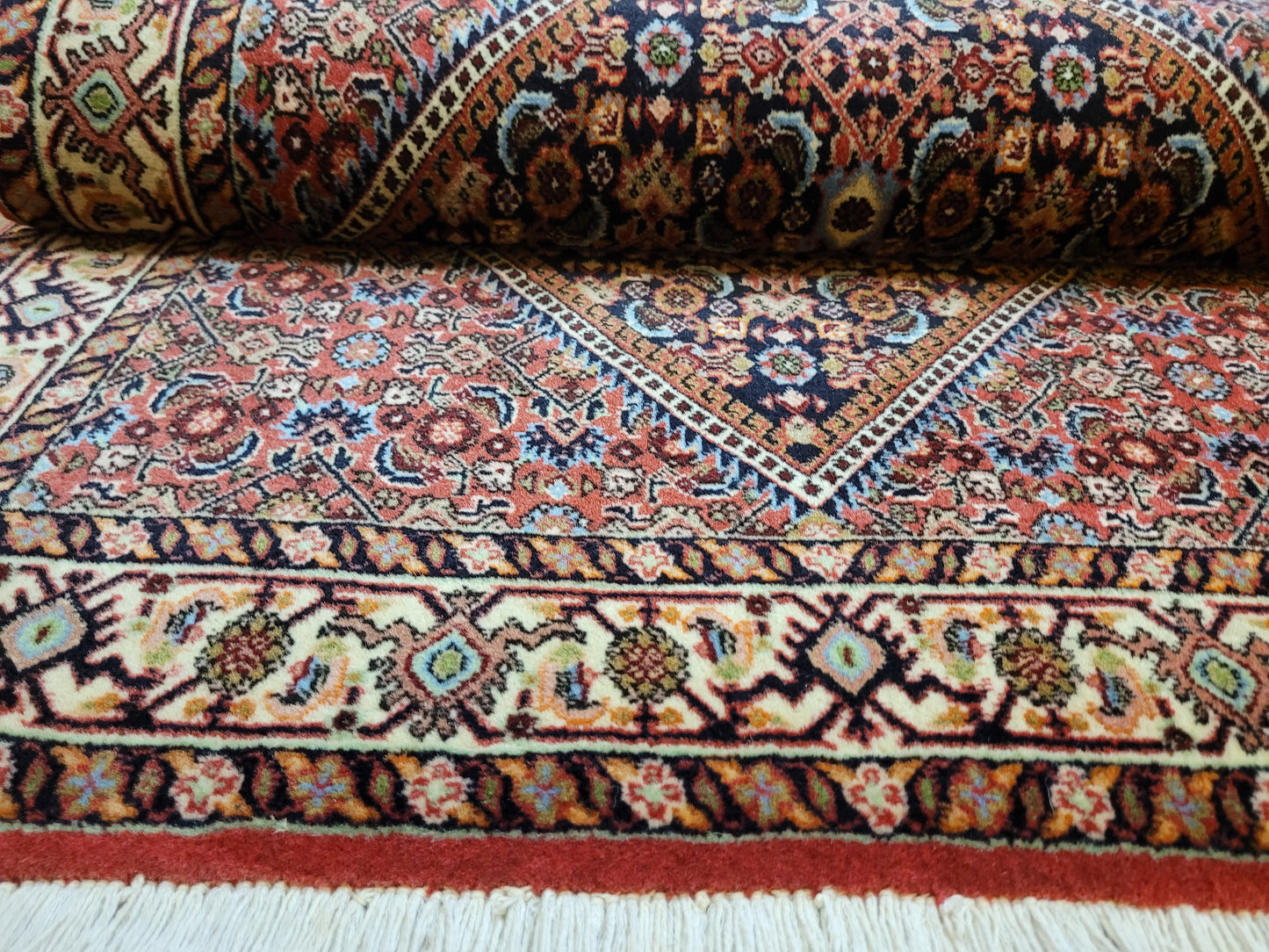 Bidjar Teppich Korkwolle Hexagon-Medaillon feine Knüpfkunst